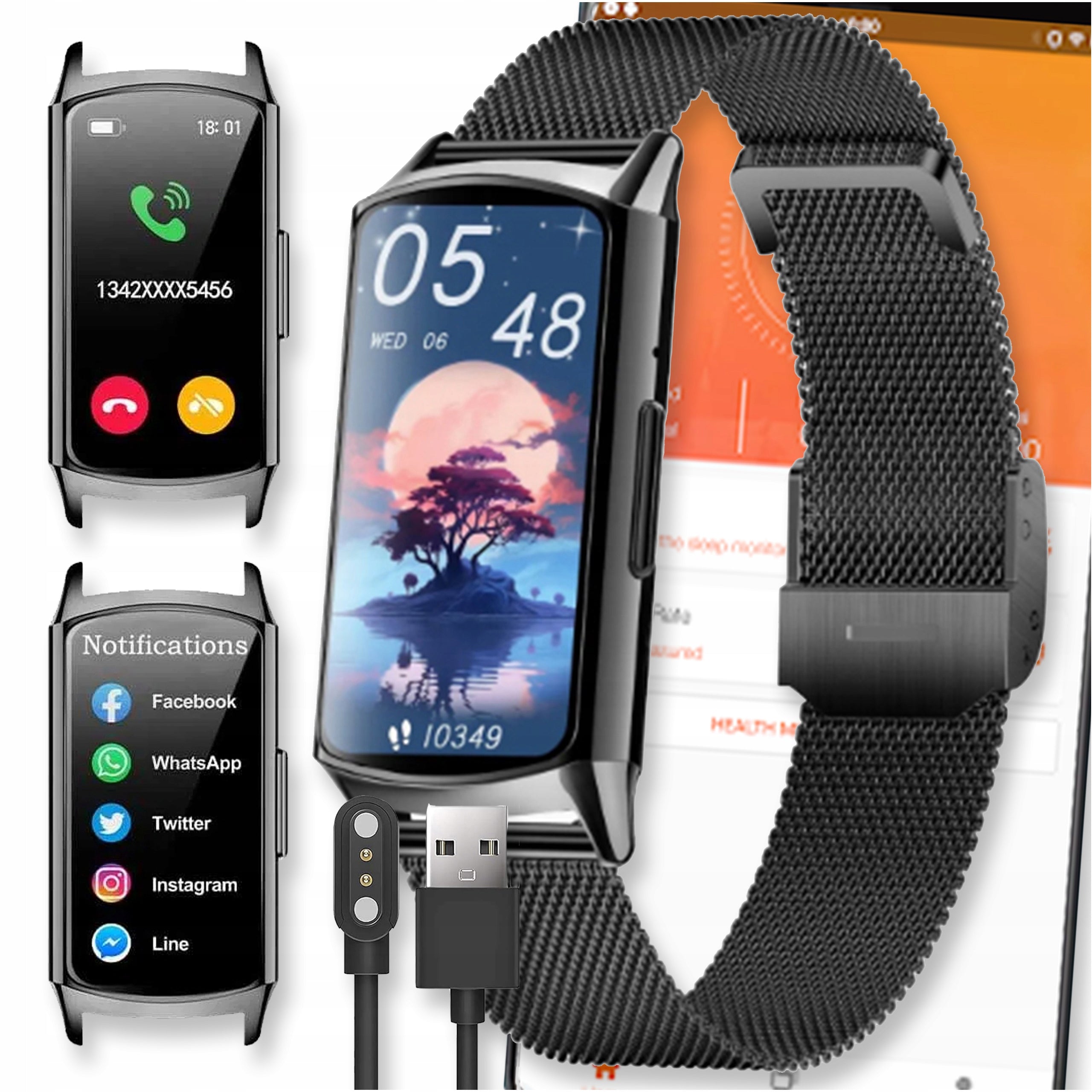 SMARTWATCH WATCH BLACK AMOLED TALK PRO SPORTS MENU PL WOMEN