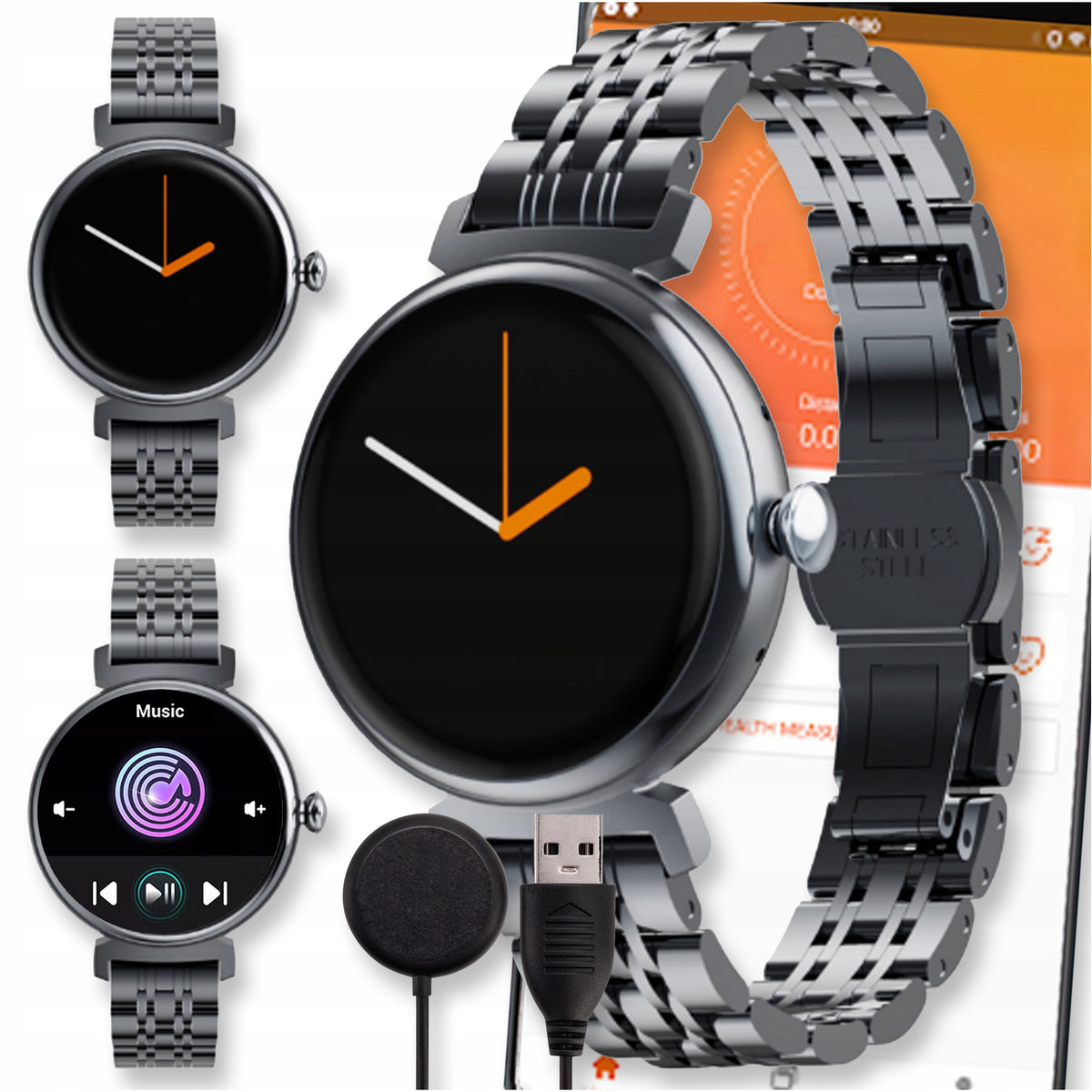 SMARTWATCH WATCH BLACK TALK MENU AMOLED PL SMART PRO WOMEN GT