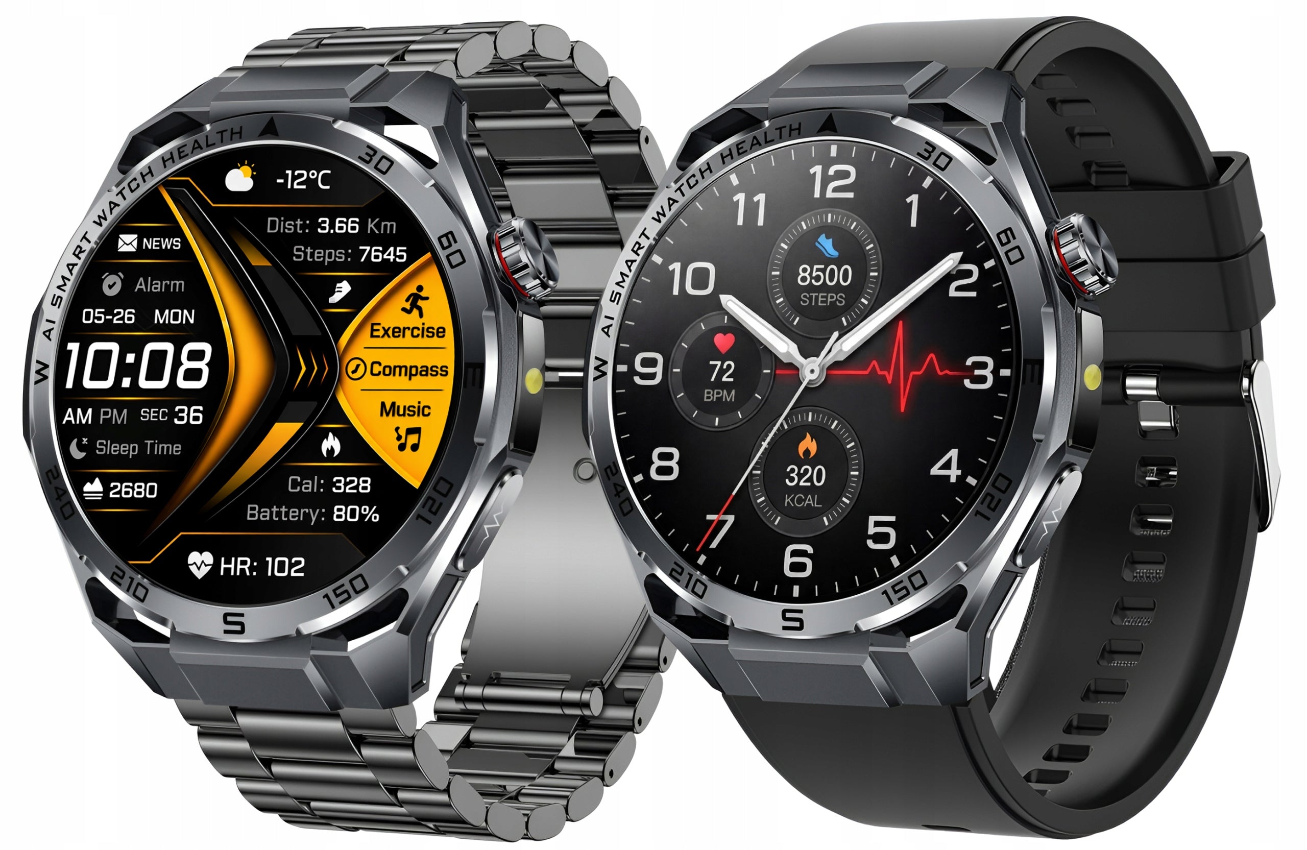 SMARTWATCH WATCH EKG FLASHLIGHT PPG BLOOD PRESSURE MONITOR GLUCOSE TALK HRV Packaging status original