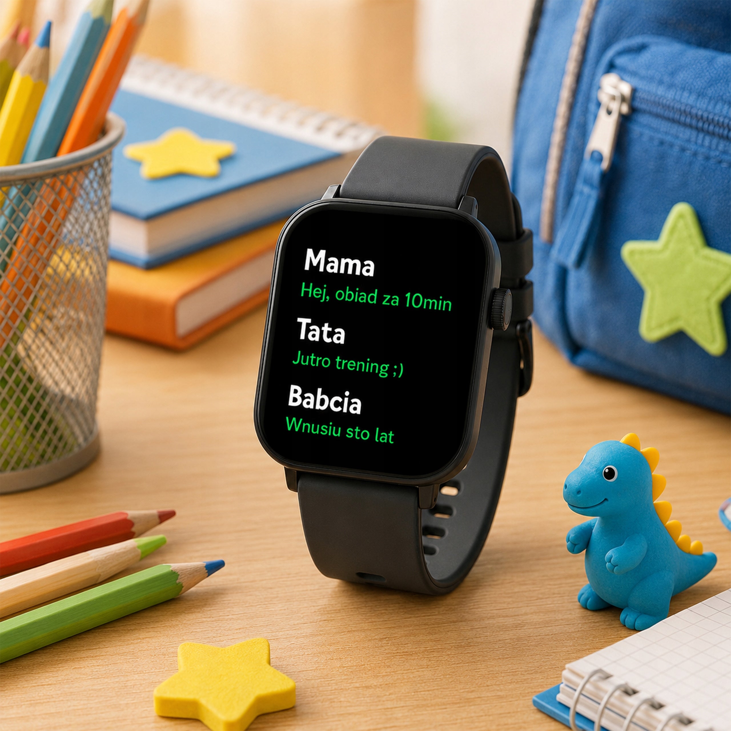 SMARTWATCH WATCH FOR CHILDREN CHILD PHONE SMS BLUETOOTH IP68 BLACK Manufacturer code K18 CZARNY