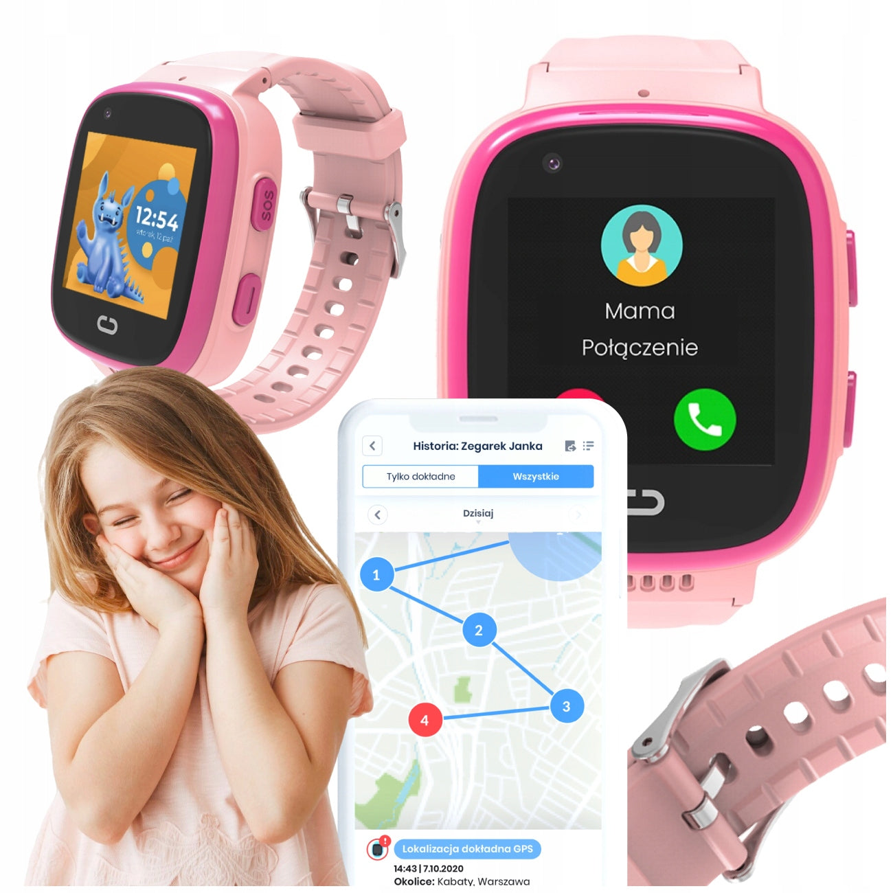 SMARTWATCH WATCH FOR CHILDREN GPS LOCATOR SAUCE TALK PINK Manufacturer code GJD.06R