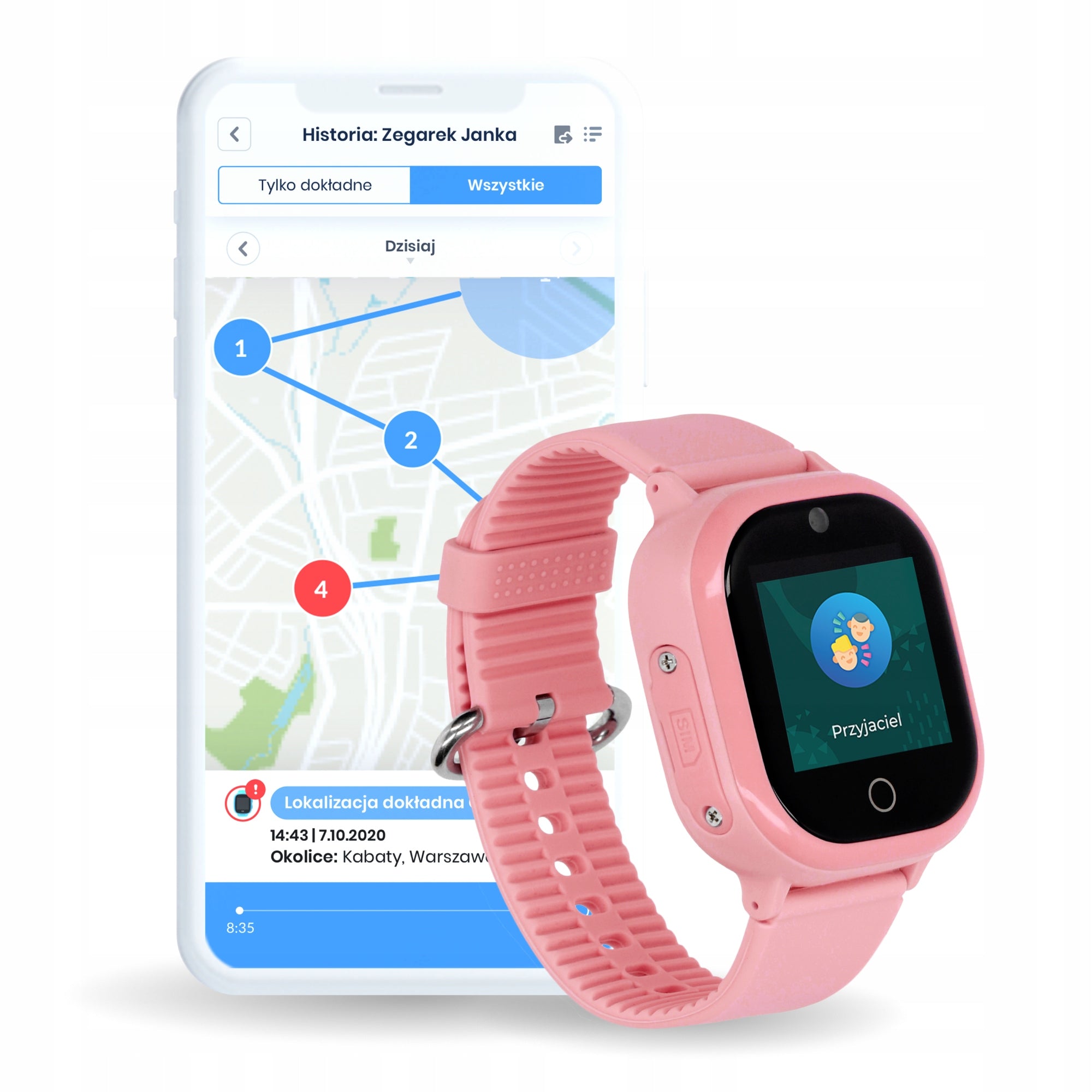 SMARTWATCH WATCH FOR CHILDREN LOCATOR GPS FUNCTION SAUCE PINK LOCON EAN (GTIN) 5903240045792