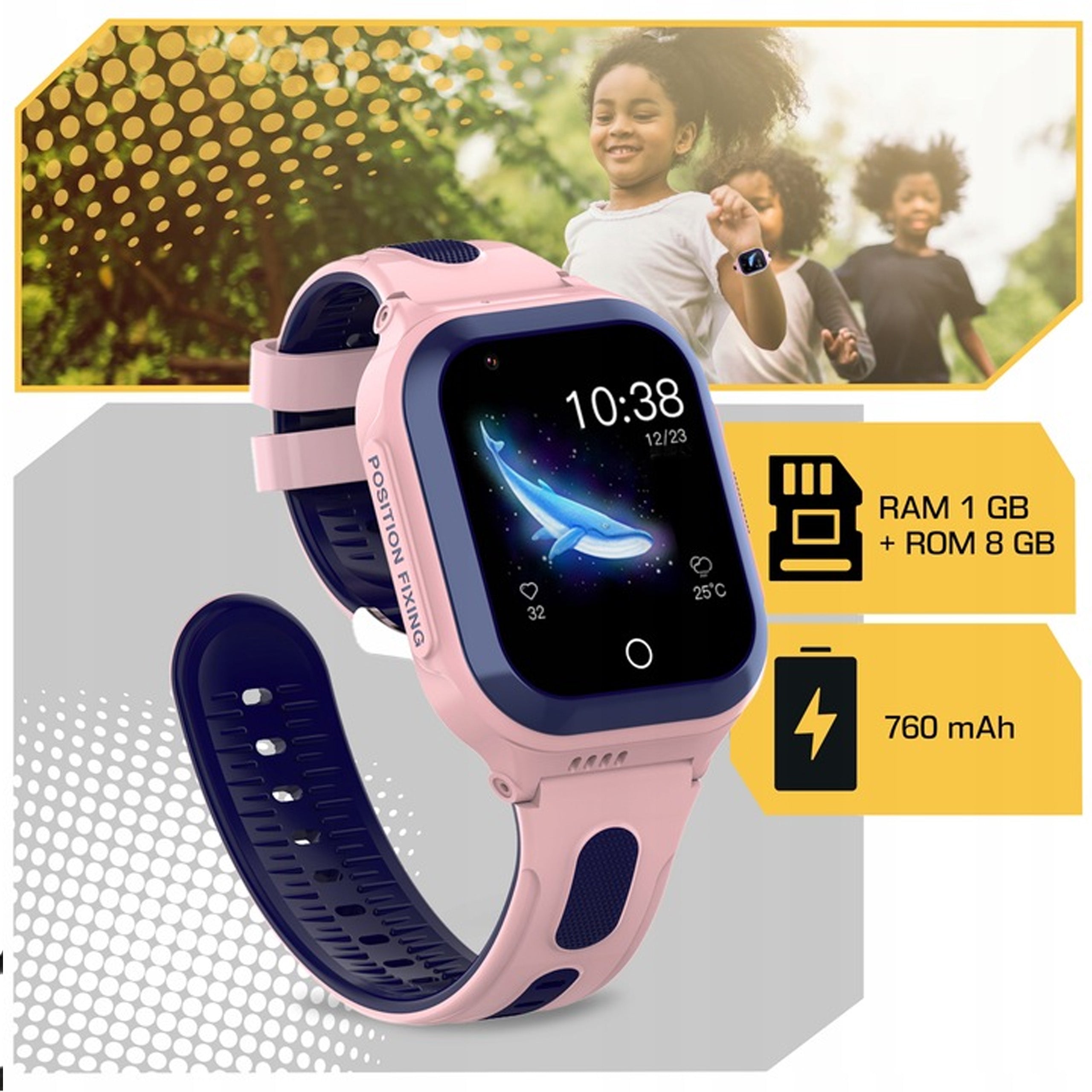 SMARTWATCH WATCH FOR KIDS LOCATION GPS SMS TALK GAMES 8GB PINK EAN (GTIN) 5906700047572