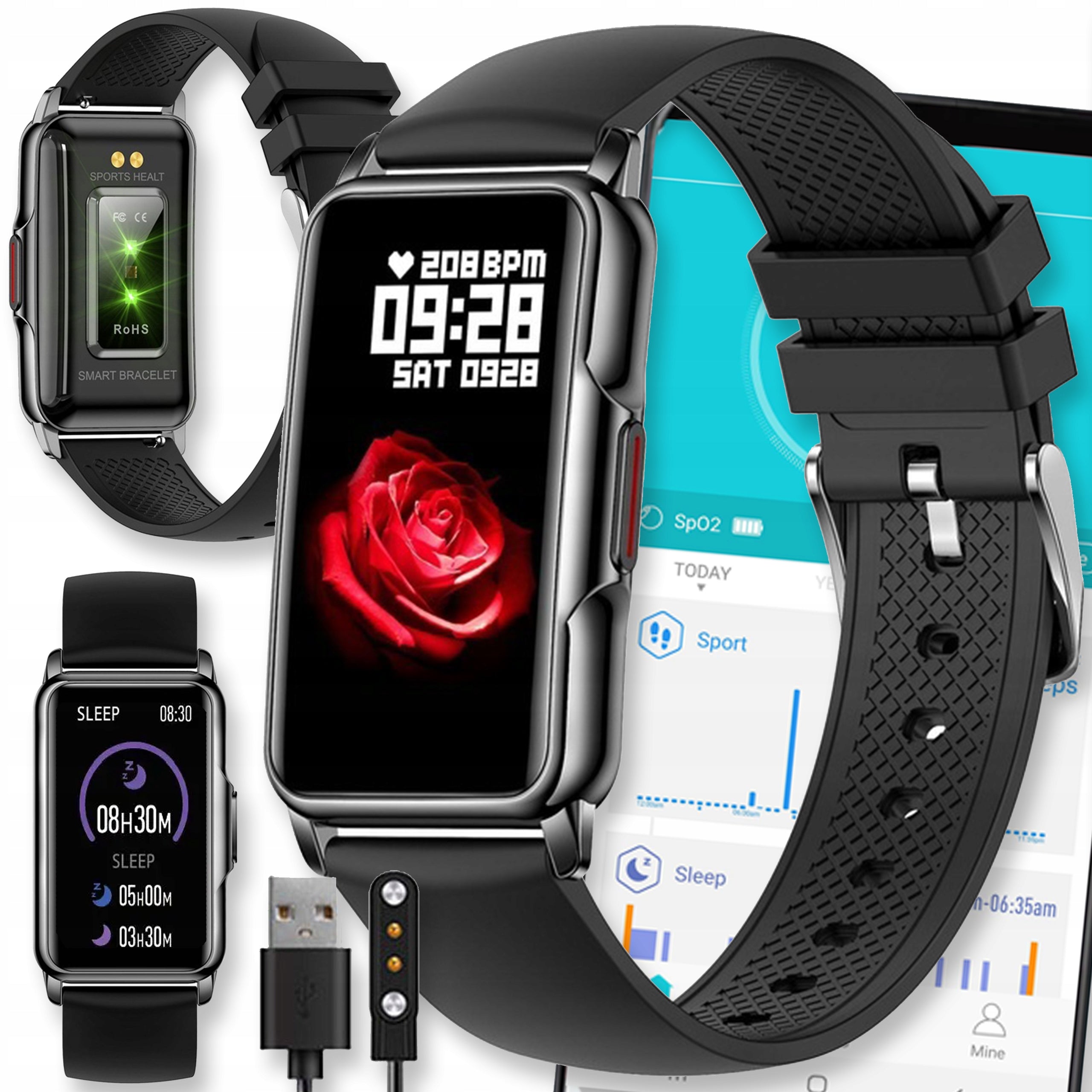 SMARTWATCH WATCH MEN'S SMART PULSE SPORT NOTIFICATIONS STEPS