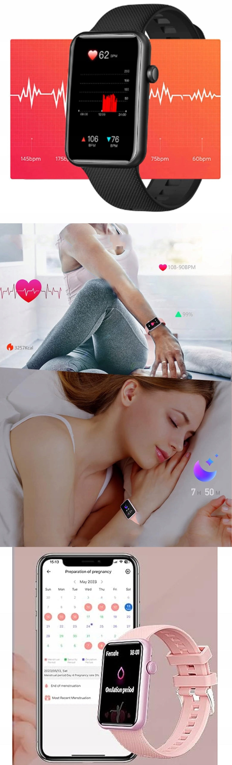 SMARTWATCH WATCH MENU POLISH WOMEN'S CONVERSATIONS SPORT PULS PL SMART WATCH Brand DIAWAY