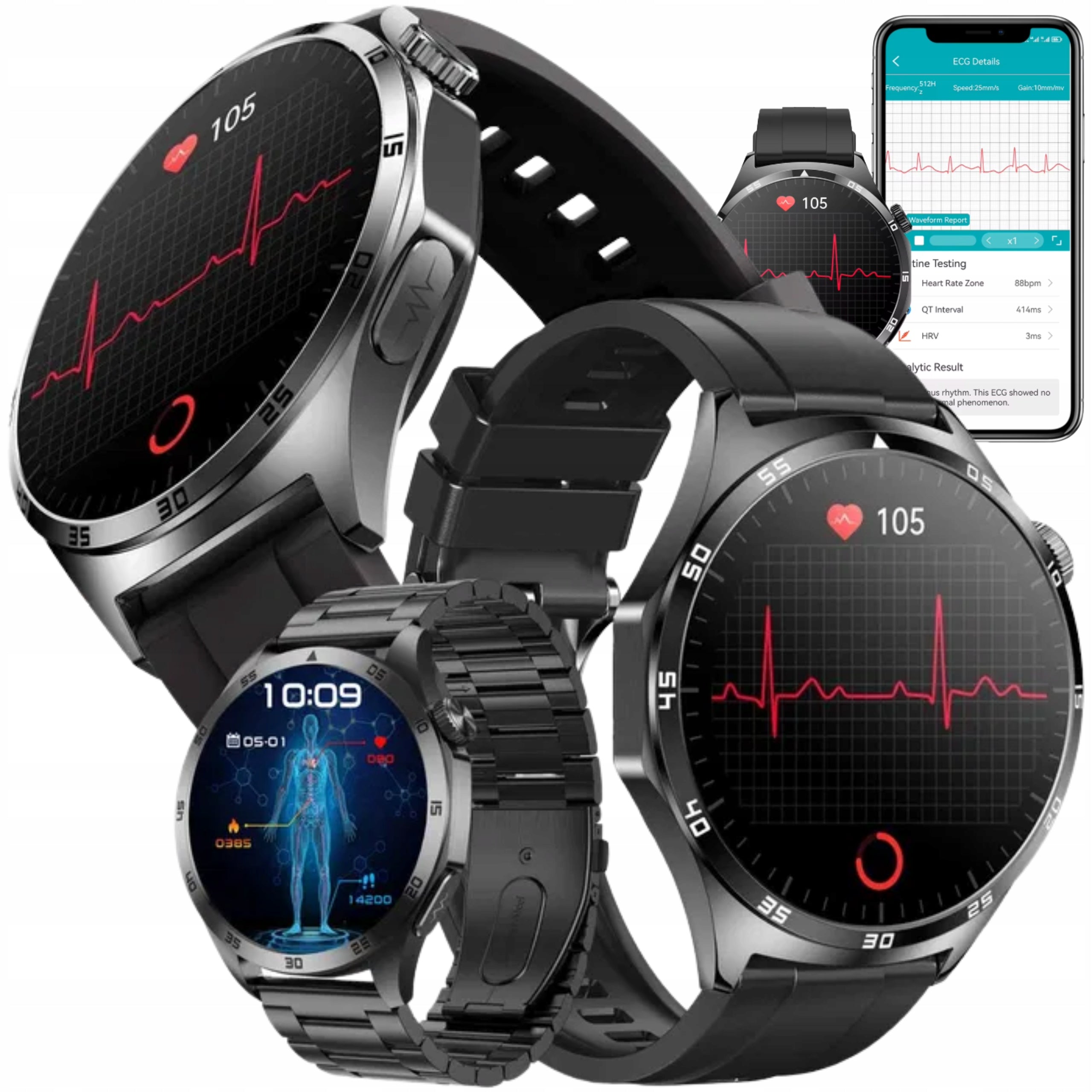 SMARTWATCH WATCH MF13 AMOLED 440mAh - ECG, PULSE, OXYGEN, IP67, BLUETOOTH
