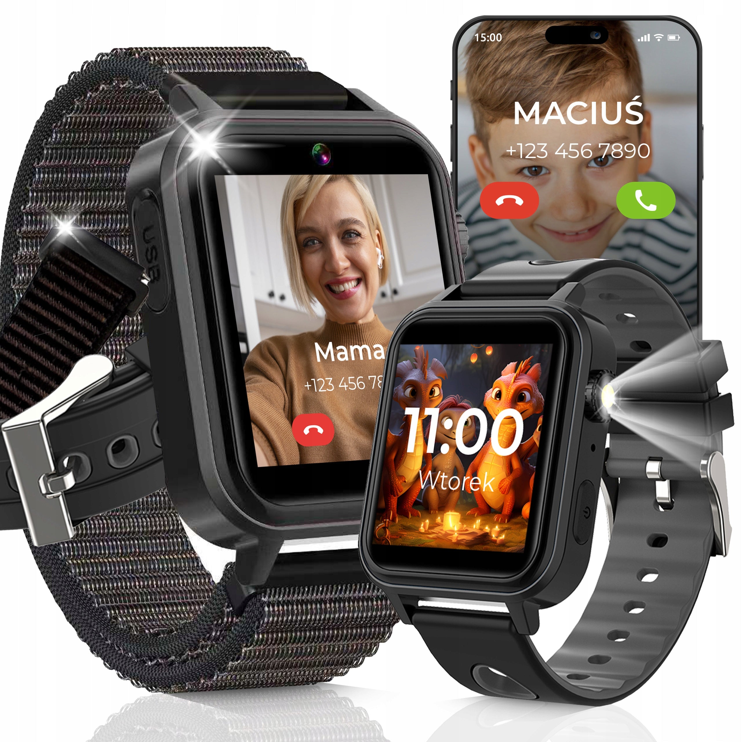 SMARTWATCH WATCH PHONE FOR CHILDREN TALK MUSIC GAMES FLASHLIGHT PEDOMETER Packaging status original