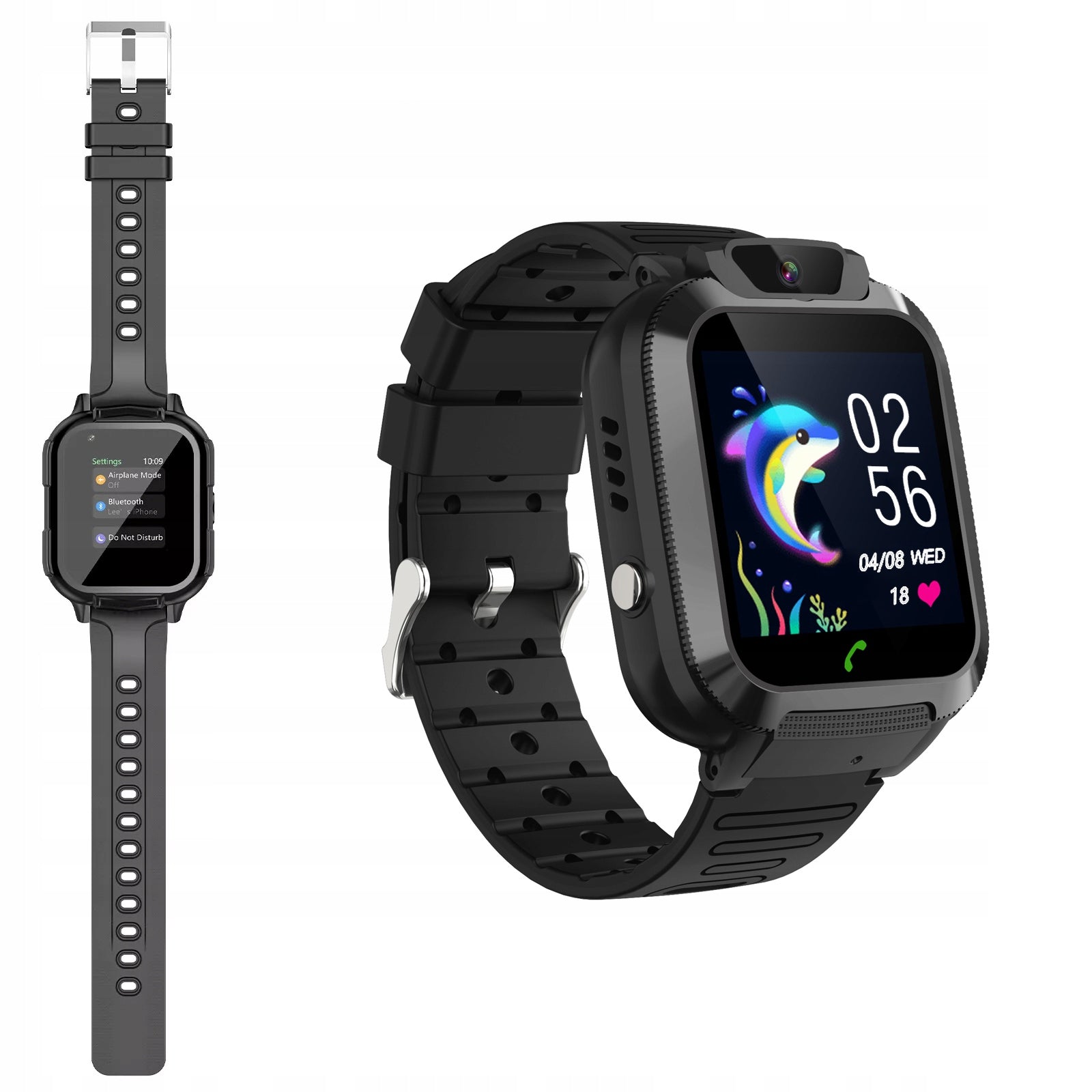 SMARTWATCH WATCH PHONE FOR Kids CONVERSATIONS MUSIC PEDOMETER camera Black Packaging status original