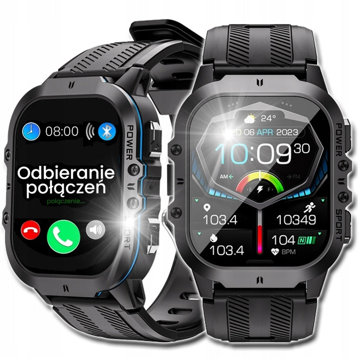 SMARTWATCH WATCH POLISH MENU SMS HEART RATE AMOLED + FREEBIE