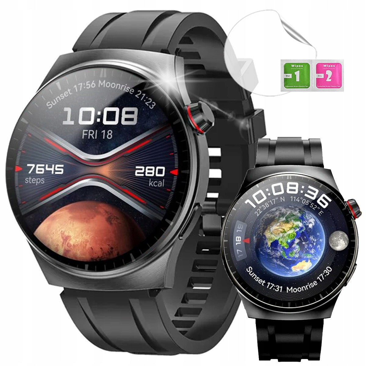 SMARTWATCH WATCH POLISH MENU TALK SPORT SMART WATCH MEN BLACK