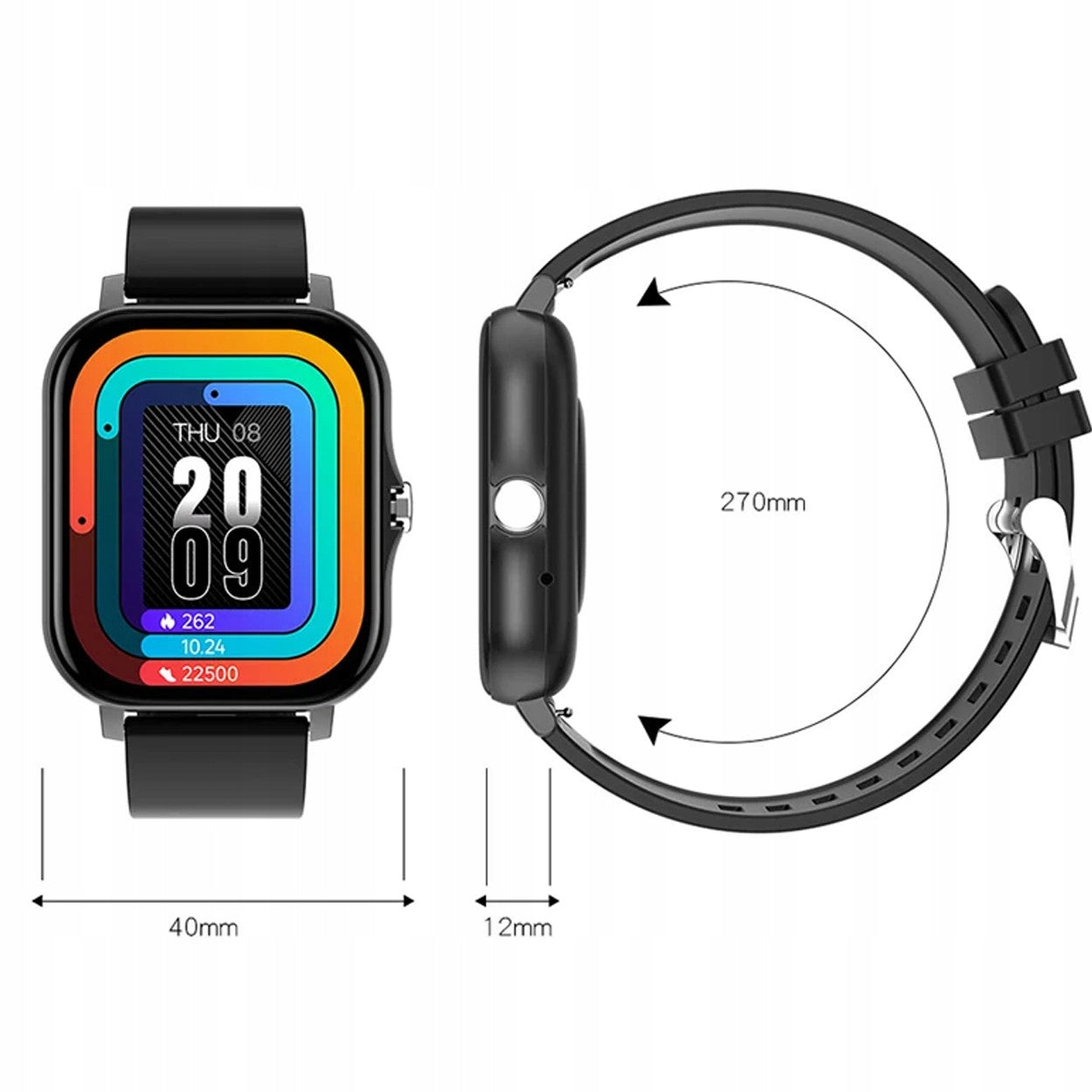SMARTWATCH WATCH POLISH MENU TALK SPORT SMART WATCH WOMEN BLACK Brand Smart-Trend