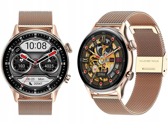 SMARTWATCH WATCH WATERPROOF PL MENU NOTIFICATIONS SPORT ACTIVE GOLD Brand no brand