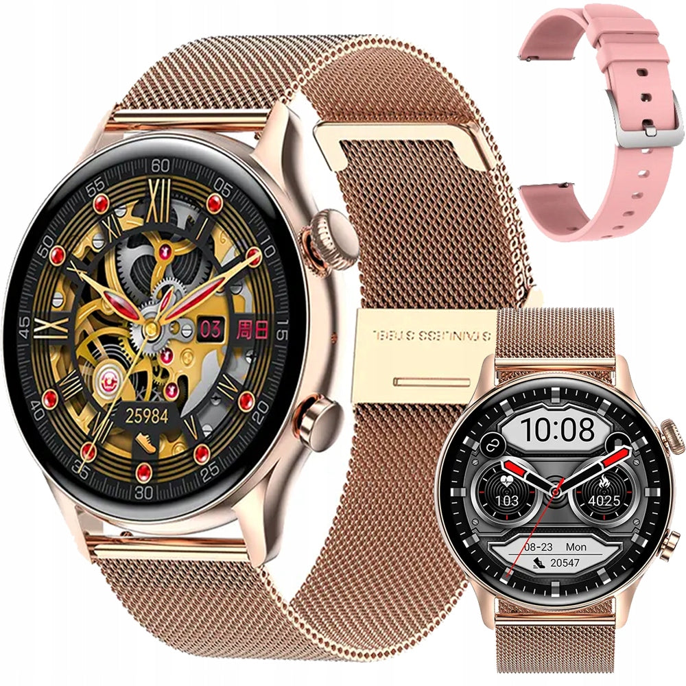 SMARTWATCH WATCH WATERPROOF PL MENU NOTIFICATIONS SPORT ACTIVE GOLD