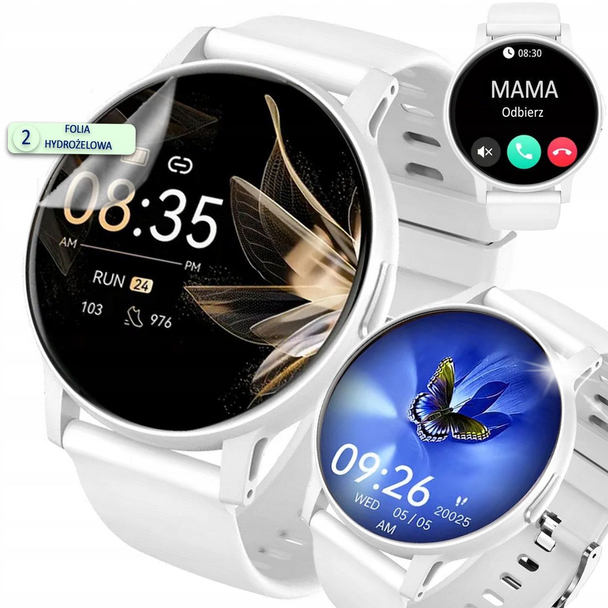 SMARTWATCH WATCH WHITE TALK SPORT SMART WATCH WOMEN'S AND MEN'S PRO