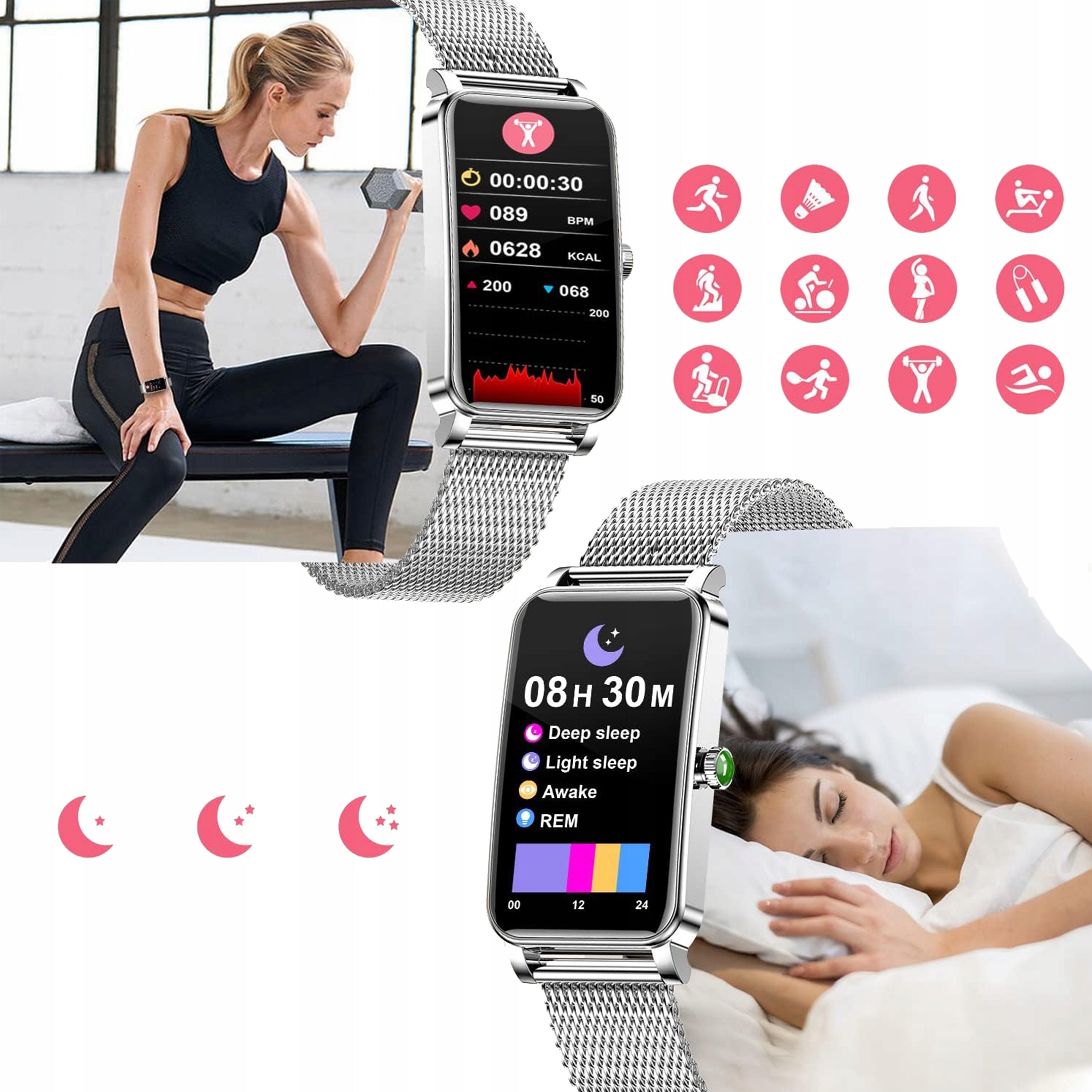 SMARTWATCH WATCH WOMEN'S MENU PL SMART SPORTS SMARTBAND SPORT PULSE Packaging status original