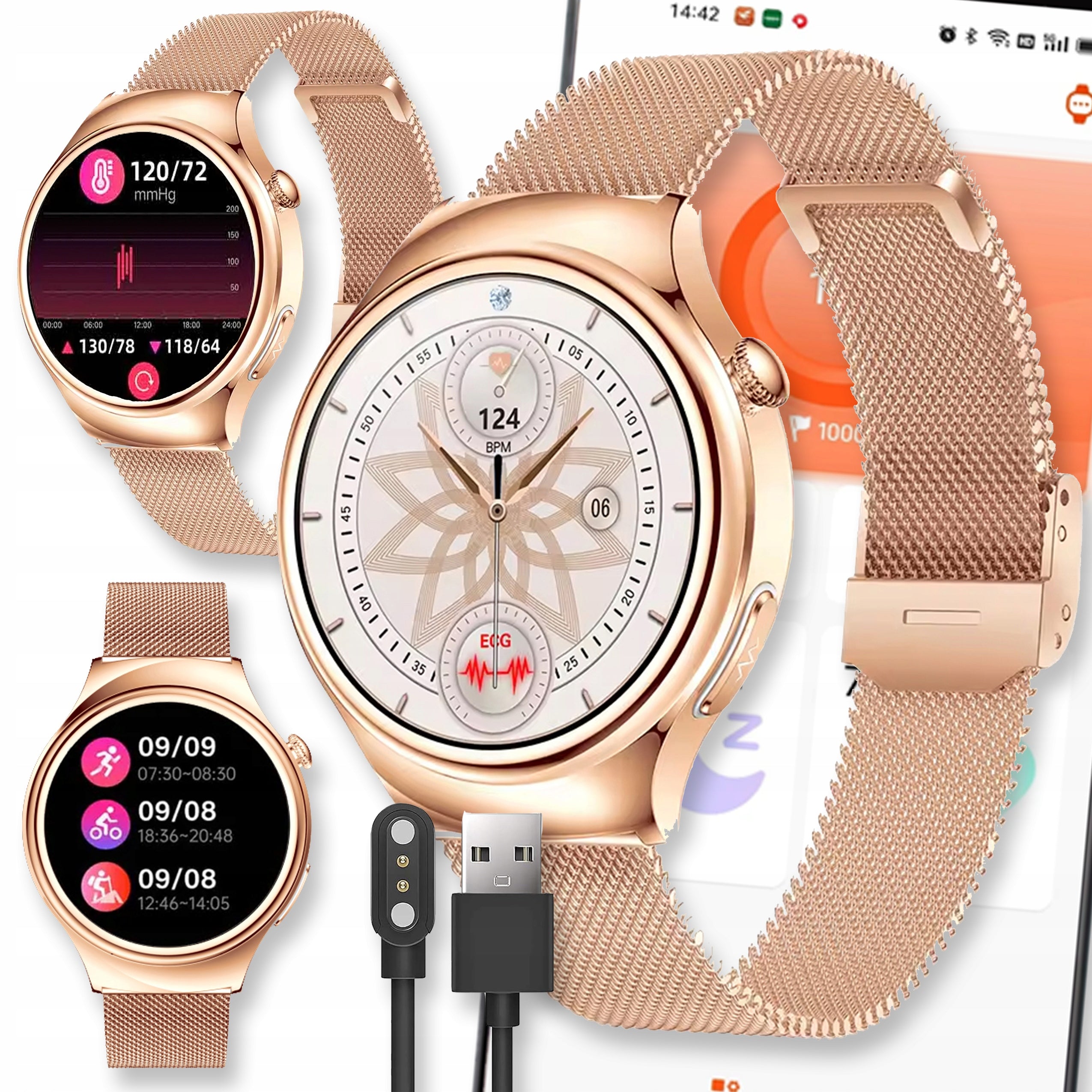 SMARTWATCH WATCH WOMEN'S MENU PL TALK AMOLED NOTIFICATIONS SPORT