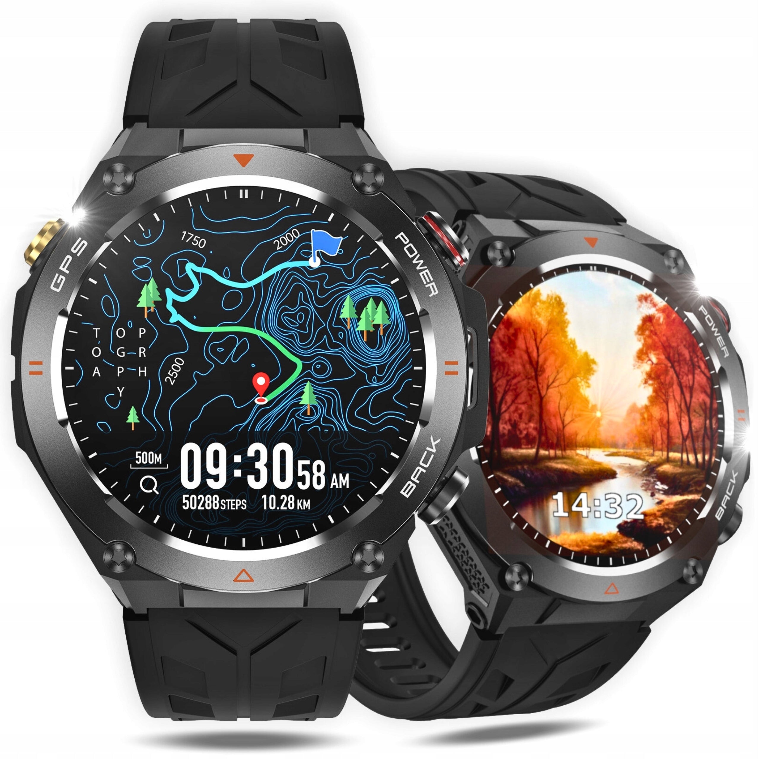 SMARTWATCH WENOM GPS Menu PL Sport Watch 412 x 412 Pedometer HEART RATE MONITOR Kind smartwatch