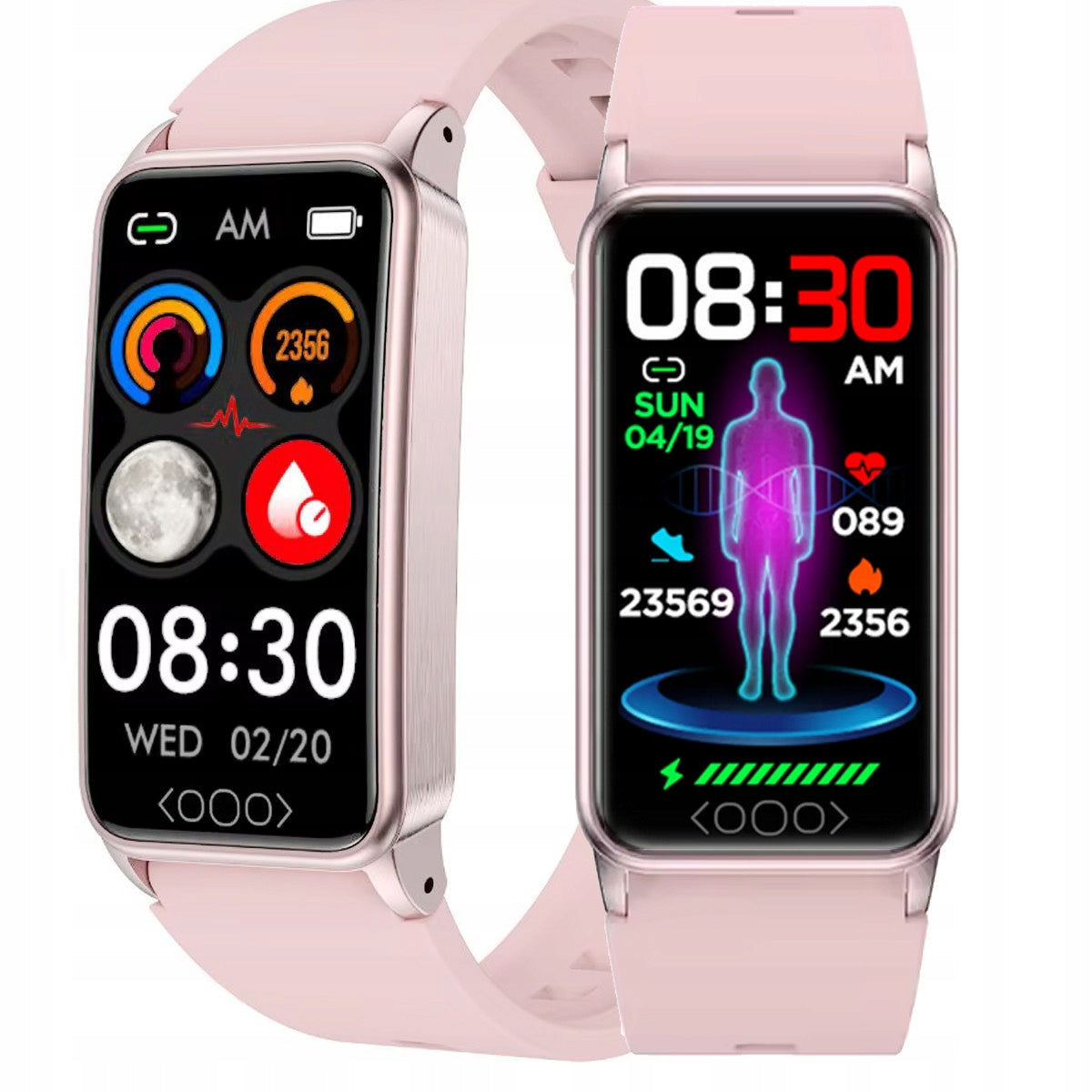SMARTWATCH WITH GLUCOSE METER TEMPERATURE URIC ACID PL MENU Color pink