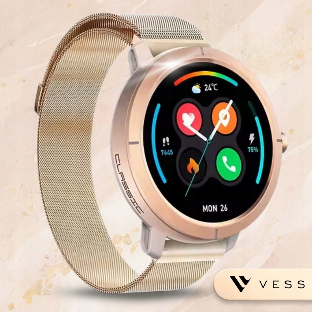 SMARTWATCH WOMEN'S CONNECTIONS GPS MENU PL AMOLED GOLD SPORTS PULSE 2 STRIPES Kind smartwatch