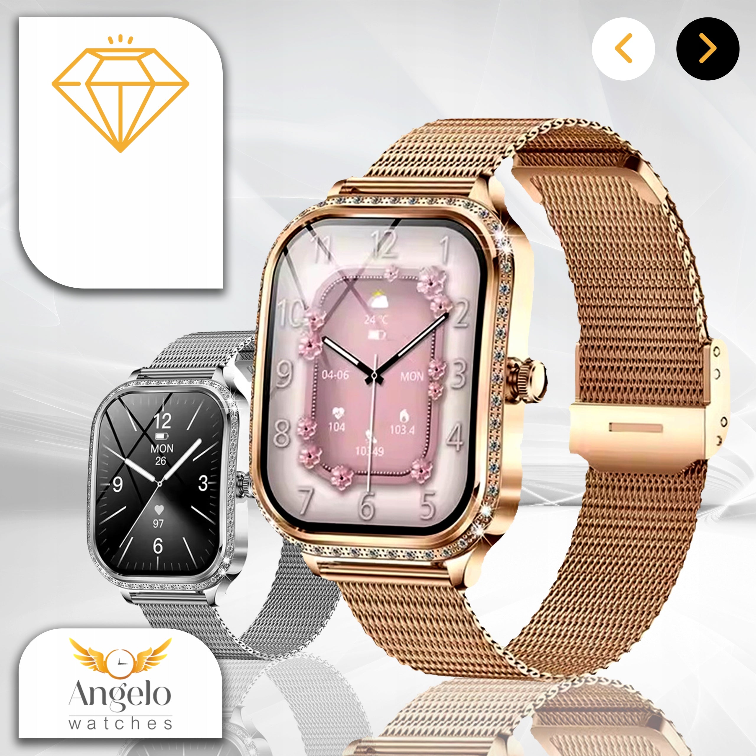 SMARTWATCH WOMEN'S CONVERSATION BT SPORT HEART RATE NOTIFICATIONS 3 BAR MENU POLISH Manufacturer code AMK-88