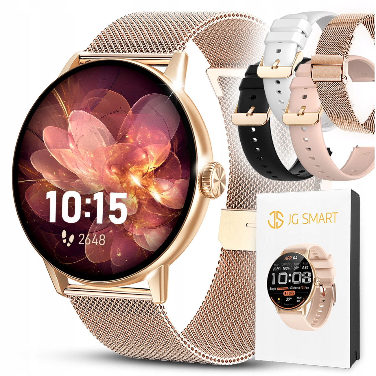 SMARTWATCH WOMEN'S GOLD WATCH PL TALK MENU VOICE RECORDER PHOTO TRANSLATOR AI