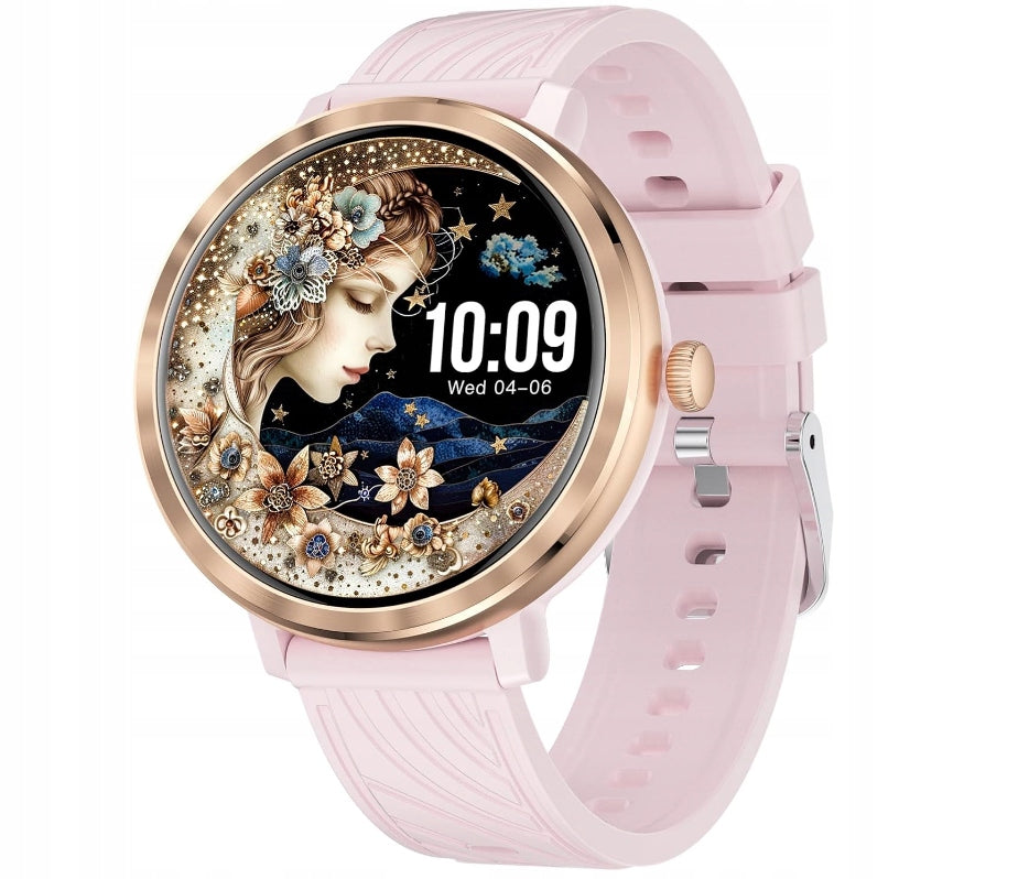 SMARTWATCH WOMEN'S PINK SPORTS BAND PULSE STEPS SLEEP BLUETOOTH