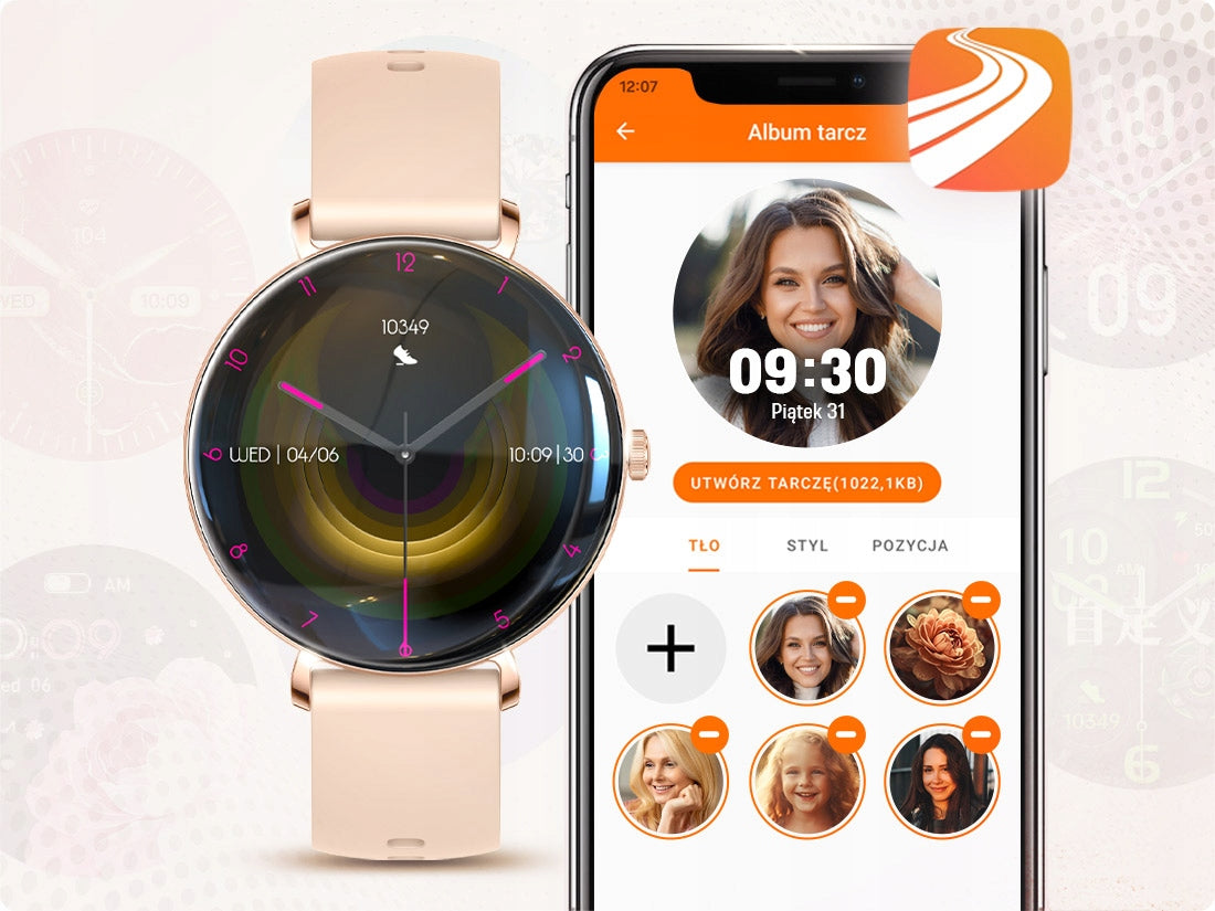 SMARTWATCH WOMEN'S SMART WATCH CONVERSATION MENU POLISH HEALTH 3 STRIPES Manufacturer code smart watch elegancki dla kobiety po polsku