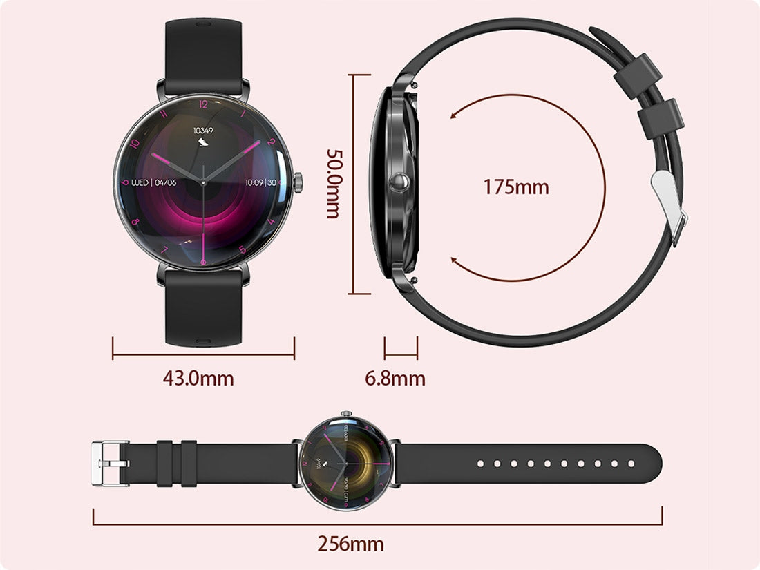 SMARTWATCH WOMEN'S SMART WATCH CONVERSATION MENU POLISH HEALTH 3 STRIPES Packaging status original