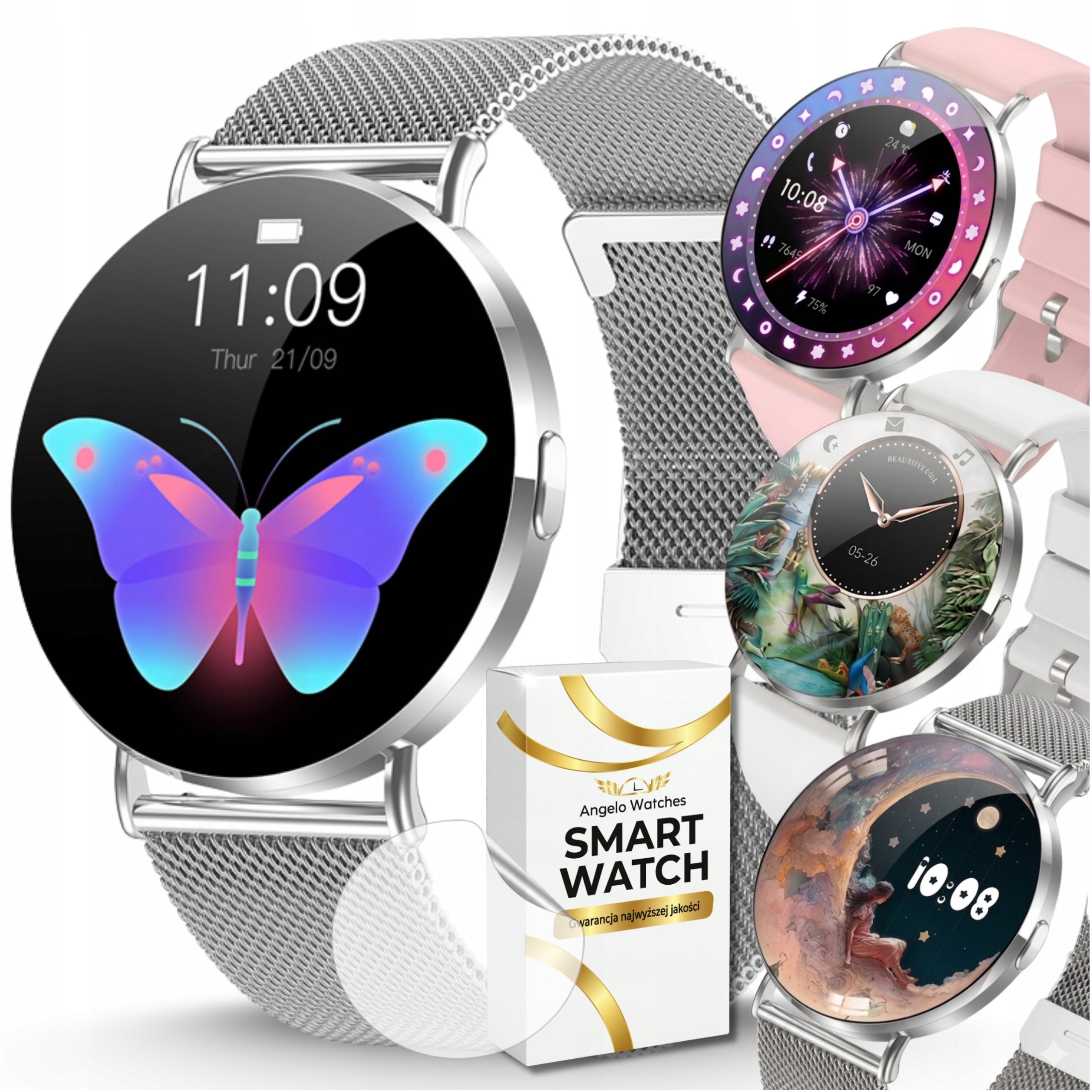 SMARTWATCH WOMEN'S WATCH AMOLED MENU PL 3D TALK OXYGEN PRESSURE STEPS