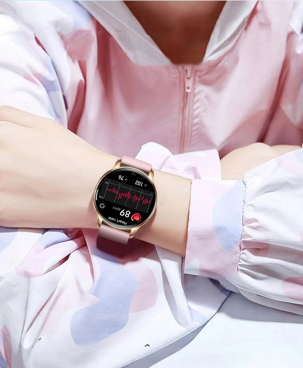 SMARTWATCH WOMEN'S WATCH BLOOD PRESSURE MONITOR HEART RATE MONITOR SPORTS TALK 2 STRIPES Manufacturer code 182832575