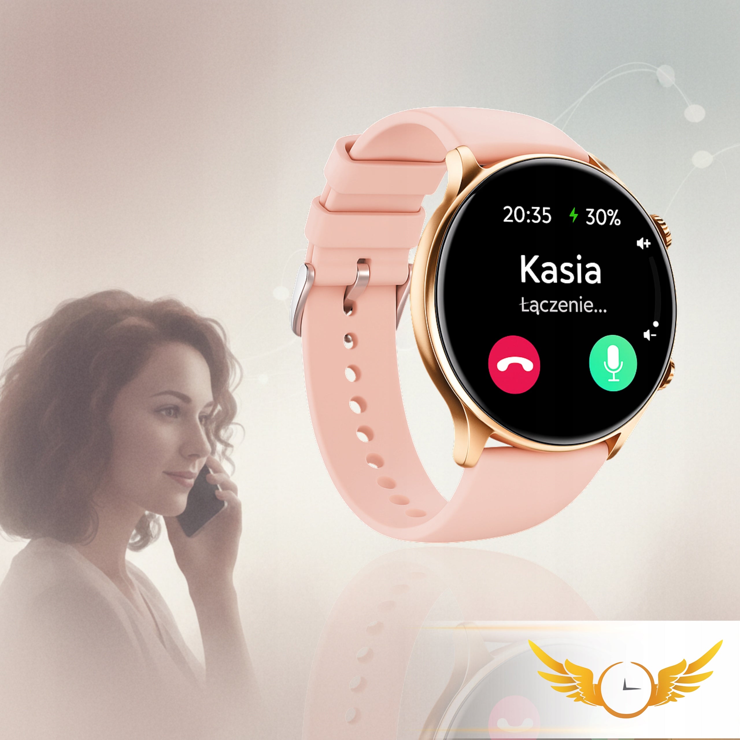 SMARTWATCH WOMEN'S WATCH CALL PL MENU CALL SMART WATCH + 4 STRIPES Manufacturer code Smartwatch damski zegarek wodoodporny kobiecy