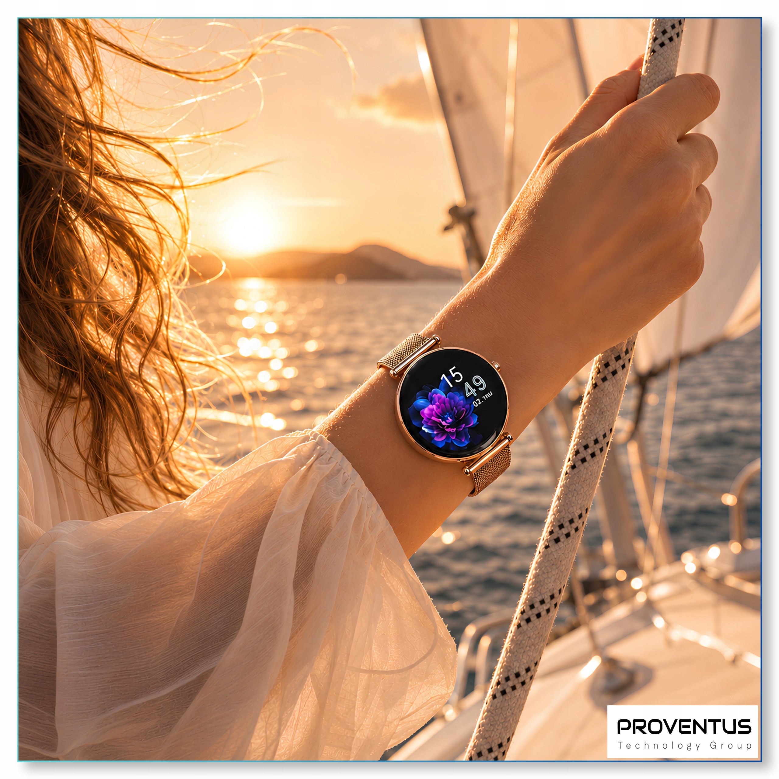 SMARTWATCH WOMEN'S WATCH CARDIOWATCH EKG PRESSURE TALK SPORT MENU PL Manufacturer code Proventus Smart Watch PTG491 Trzy paski
