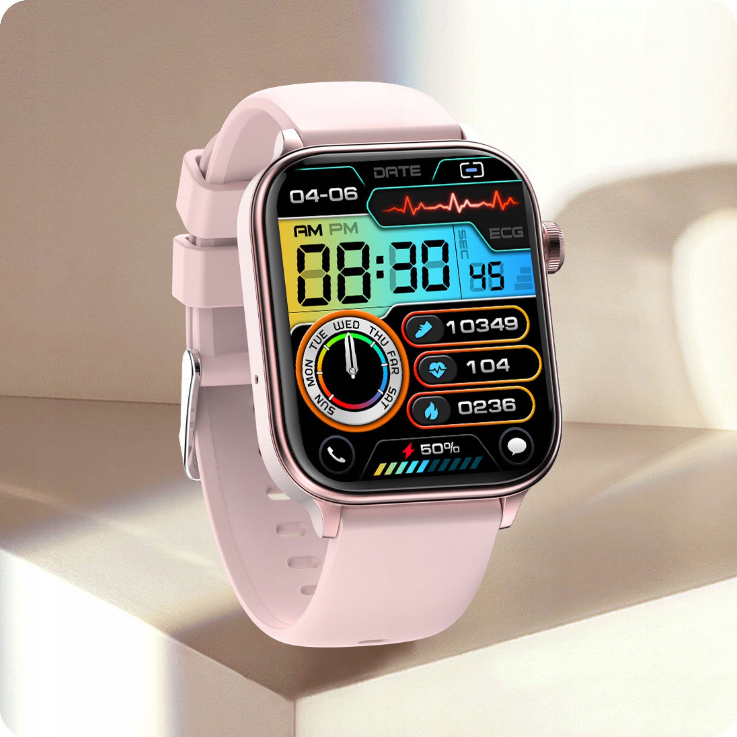 SMARTWATCH WOMEN'S WATCH CARDIOWATCH EKG SMS PRESSURE HRV TALK MENU PL Packaging status original