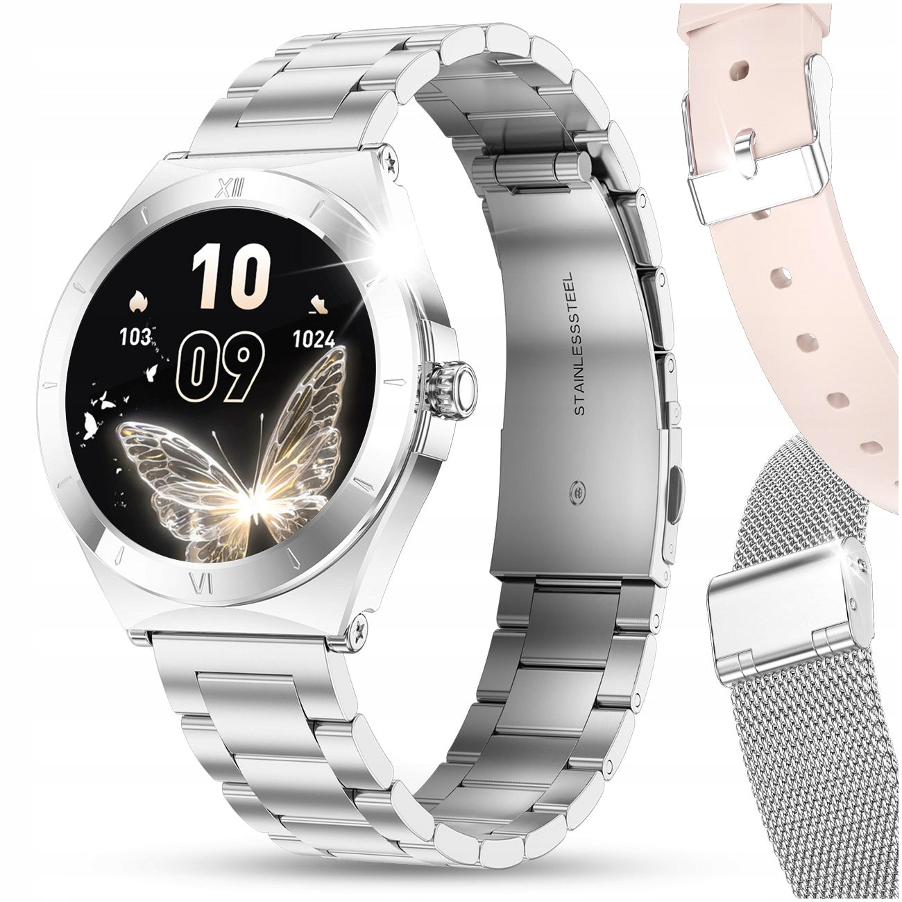 SMARTWATCH WOMEN'S WATCH CONVERSATION MENU PL WATERPROOF AMOLED HEALTH 3Stripes Manufacturer code smart watch dla kobiety polskie menu zegarek