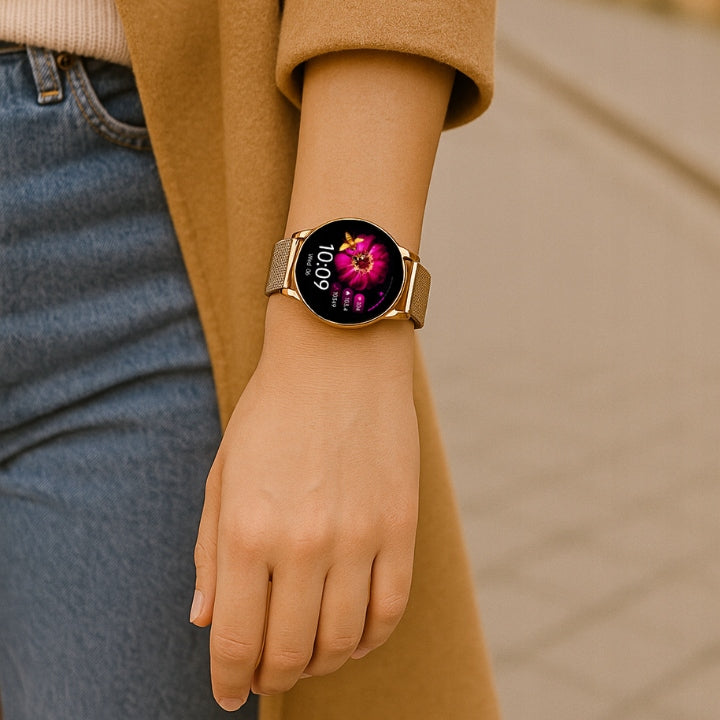 SMARTWATCH WOMEN'S WATCH CONVERSATION POLISH MENU GOLD ROUND WITH BRACELET Manufacturer code Smartwatch Devill Bianka różowy