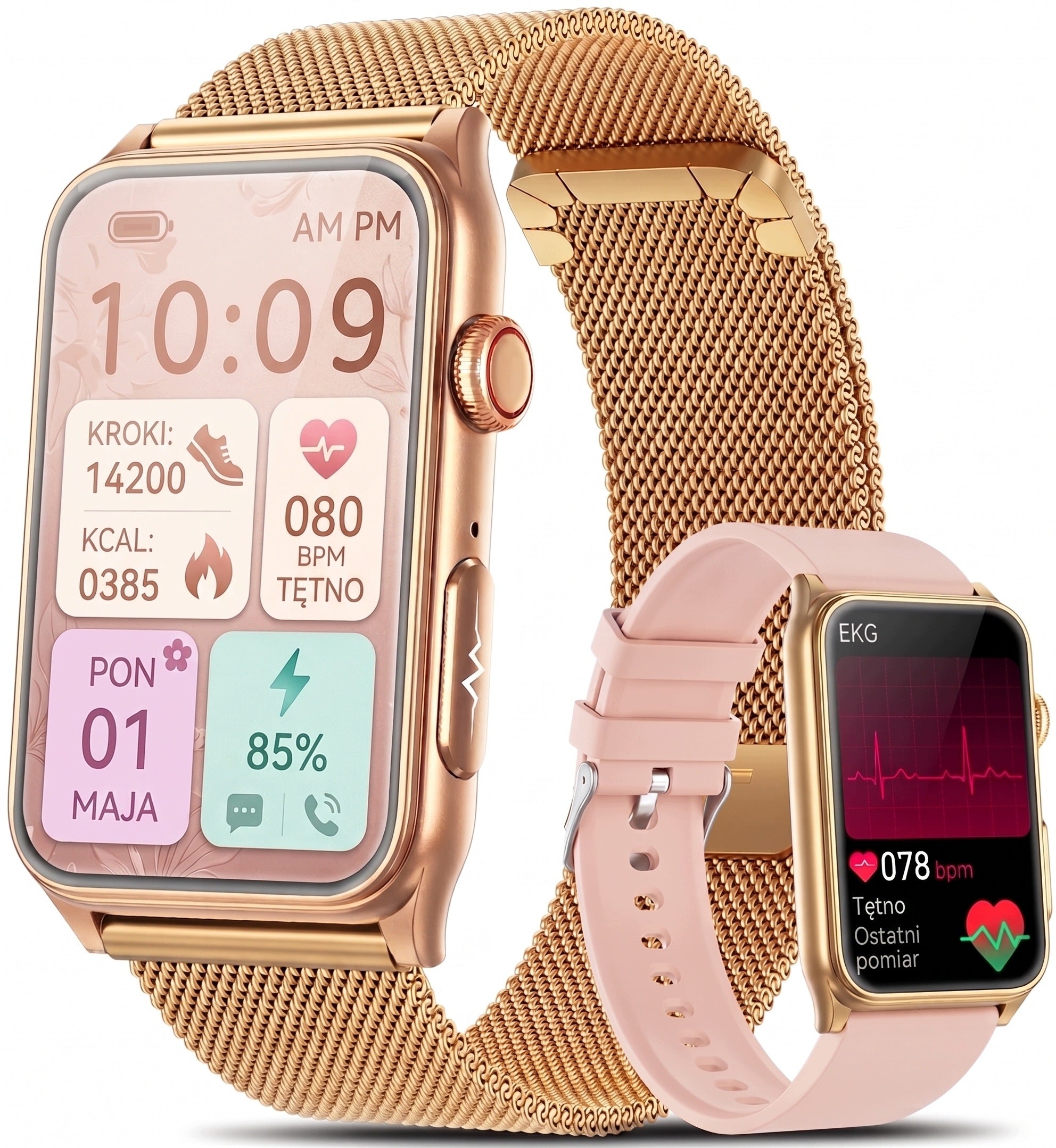 SMARTWATCH WOMEN'S WATCH EKG STRESS SUGAR MEASUREMENT TALK 2 STRIPES
