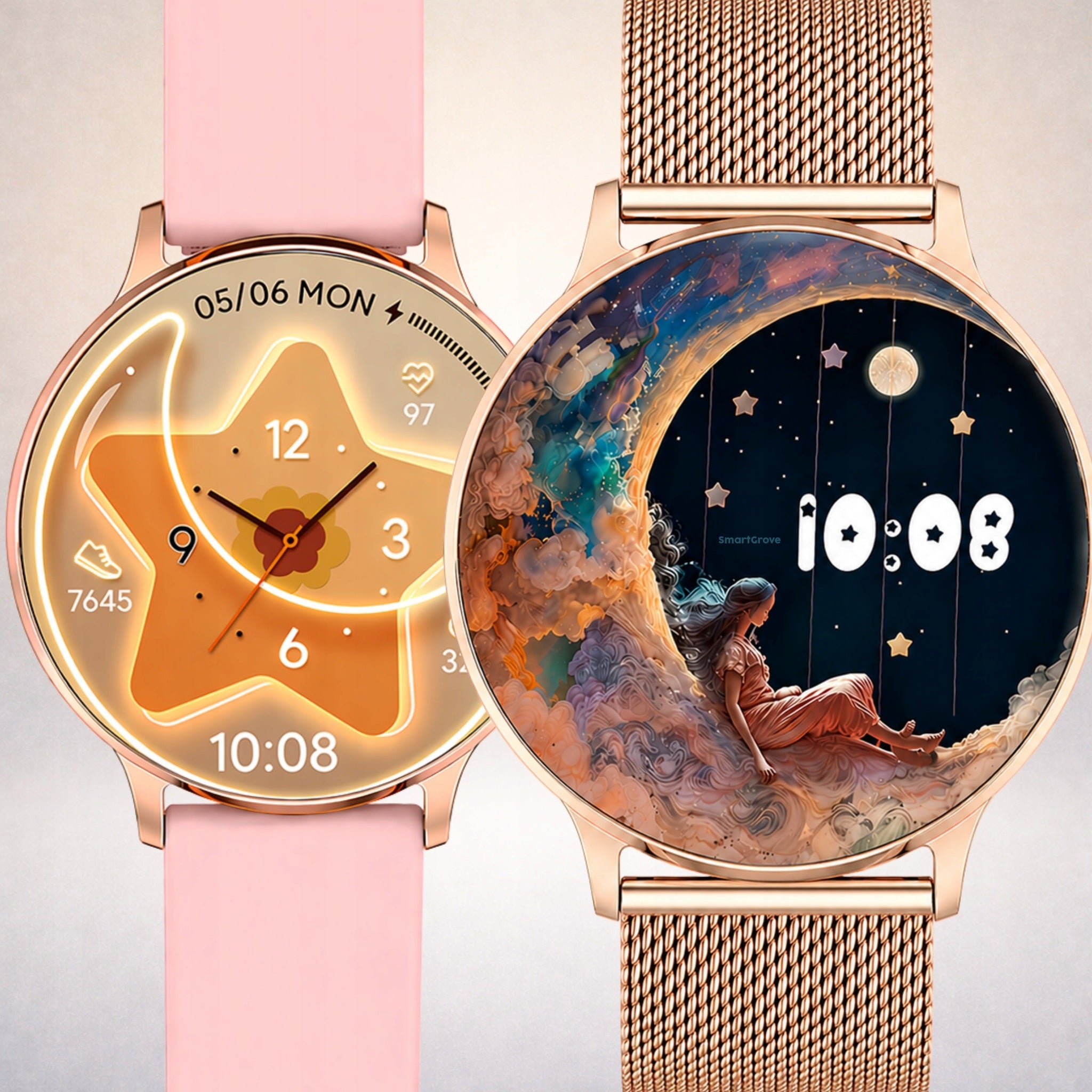 SMARTWATCH WOMEN'S WATCH GOLD TALK BRACELET ANIMATION 3D SMART WATCH Manufacturer code SG04