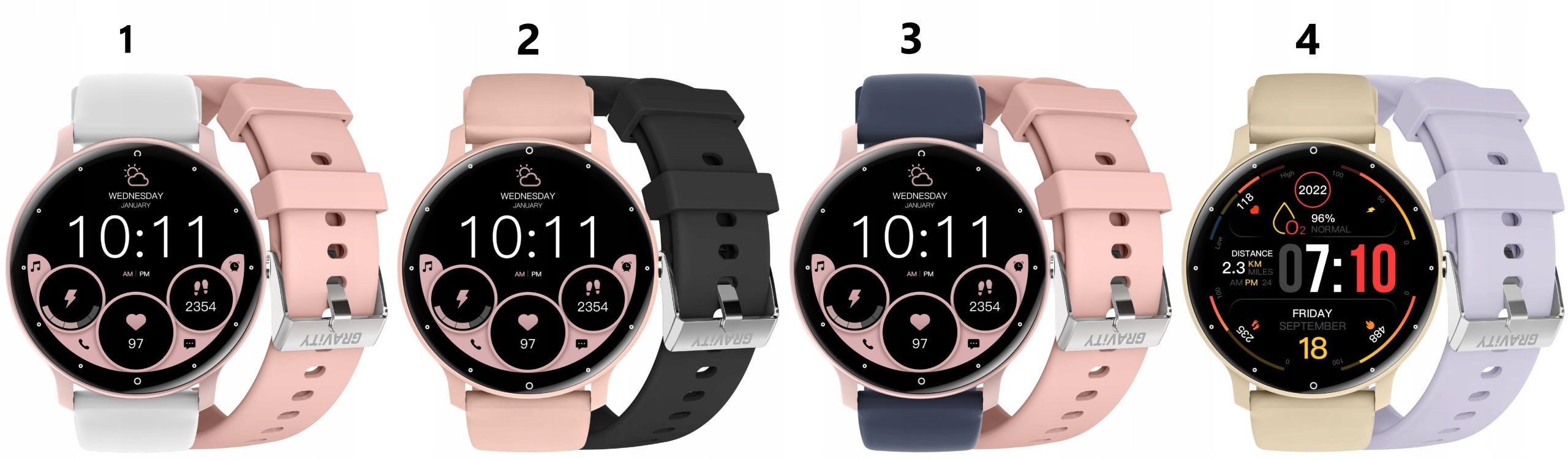 SMARTWATCH WOMEN'S WATCH GRAVITY CALLS POLISH MENU +STRAP FREEBIE ENGRAVING Brand Gravity