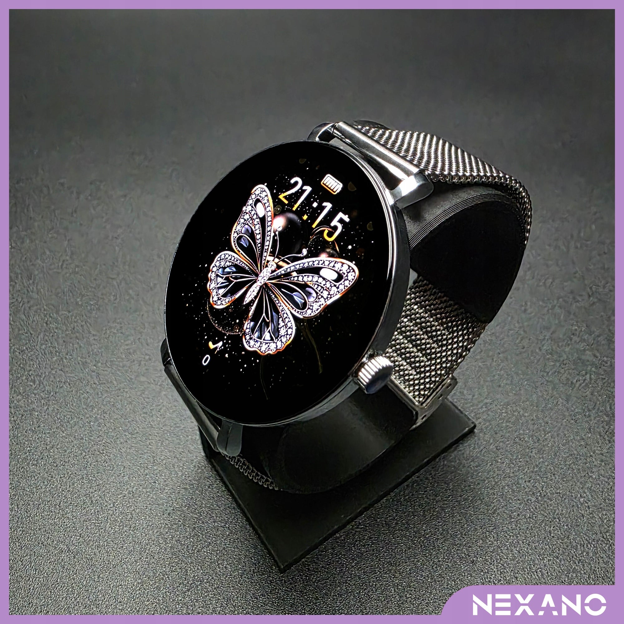 SMARTWATCH WOMEN'S WATCH HEALTH SMART WATCH CONVERSATION MENU POLISH 3 STRIPES Manufacturer code NAXANO NOVA SREBRNY