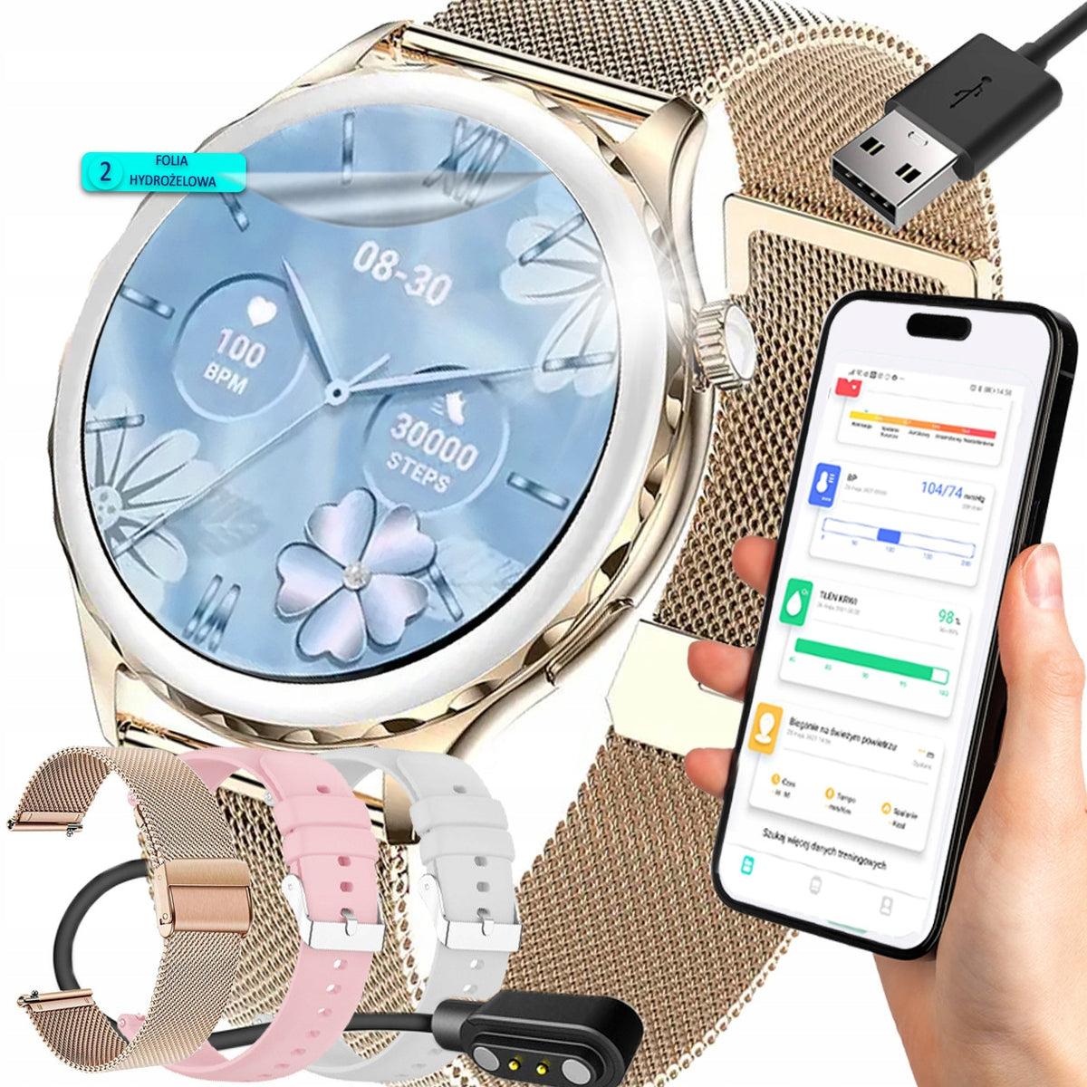 SMARTWATCH WOMEN'S WATCH KCAL CALL PRESSURE BLUETOOTH CALL 360X360