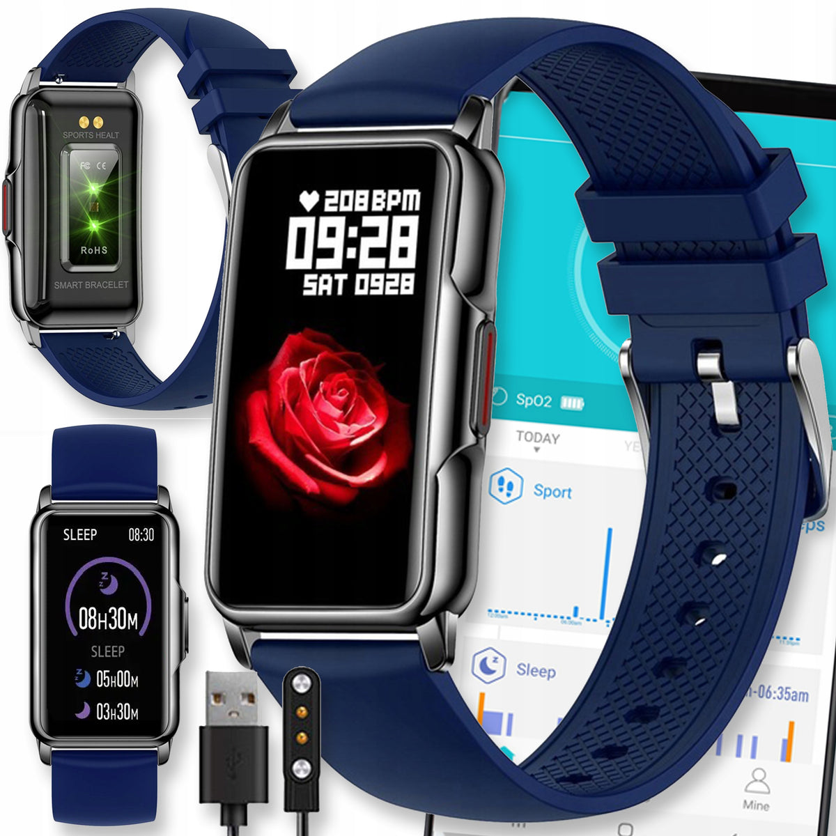 SMARTWATCH WOMEN'S WATCH MEN'S SMARTBAND SPORT PULSE STEPS AMOLED PRO