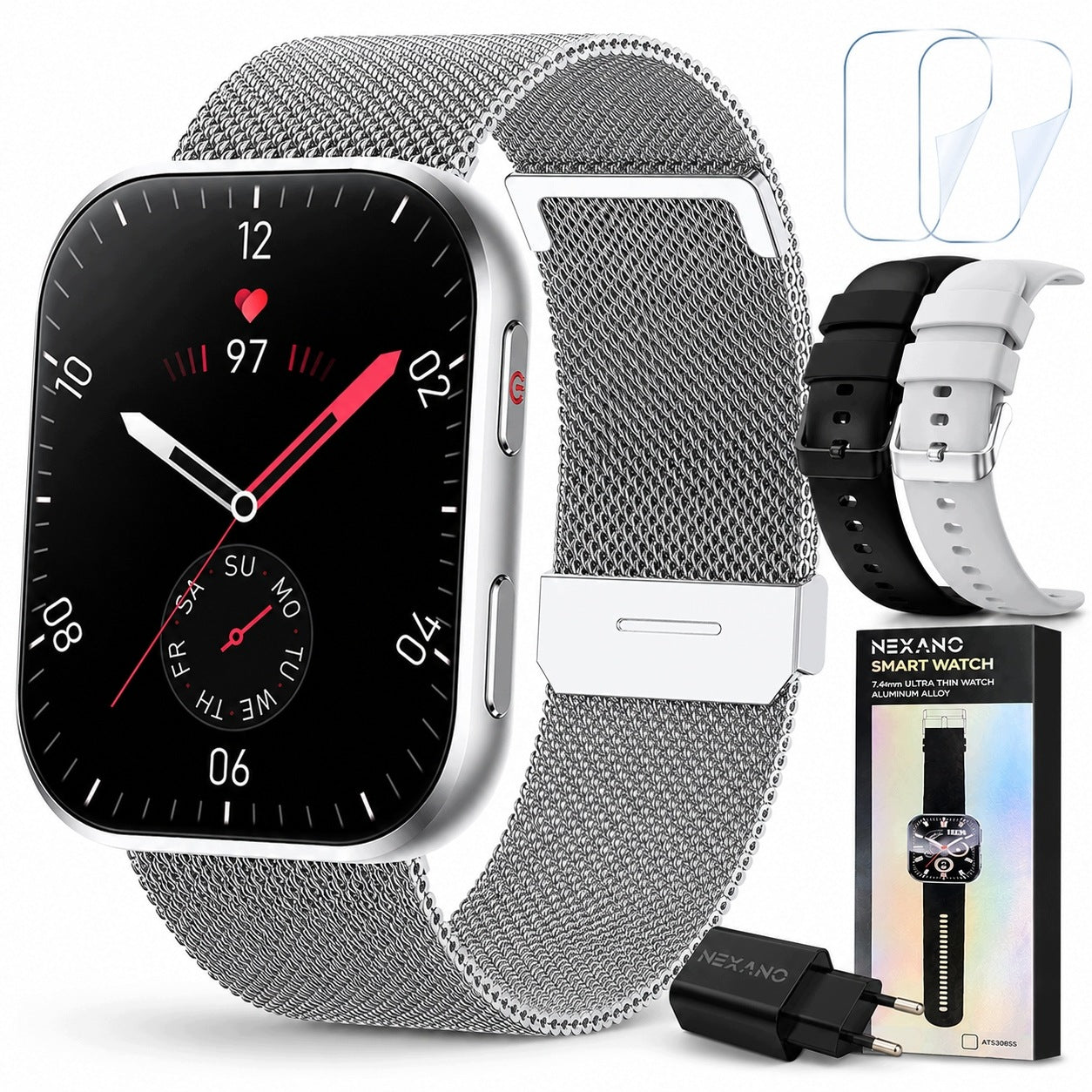 SMARTWATCH WOMEN'S WATCH MENU PL AMOLED CONVERSATION NOTIFICATIONS SAUCE 3 STRIPES