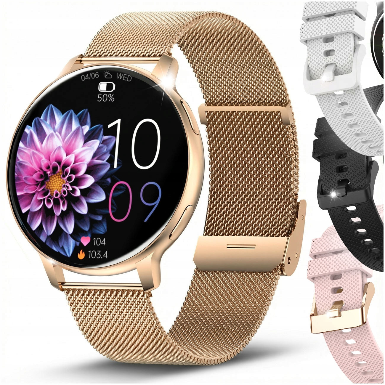 SMARTWATCH WOMEN'S WATCH MENU PL CALL NOTIFICATIONS SMART WATCH 4 STRIPES