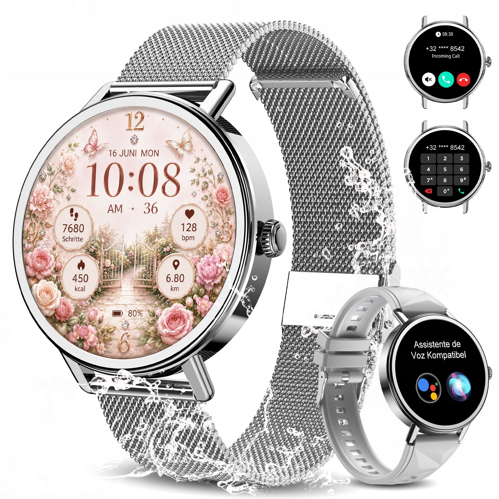 SMARTWATCH WOMEN'S WATCH MENU PL CONVERSATIONS NOTIFICATIONS SPORTS HEALTH