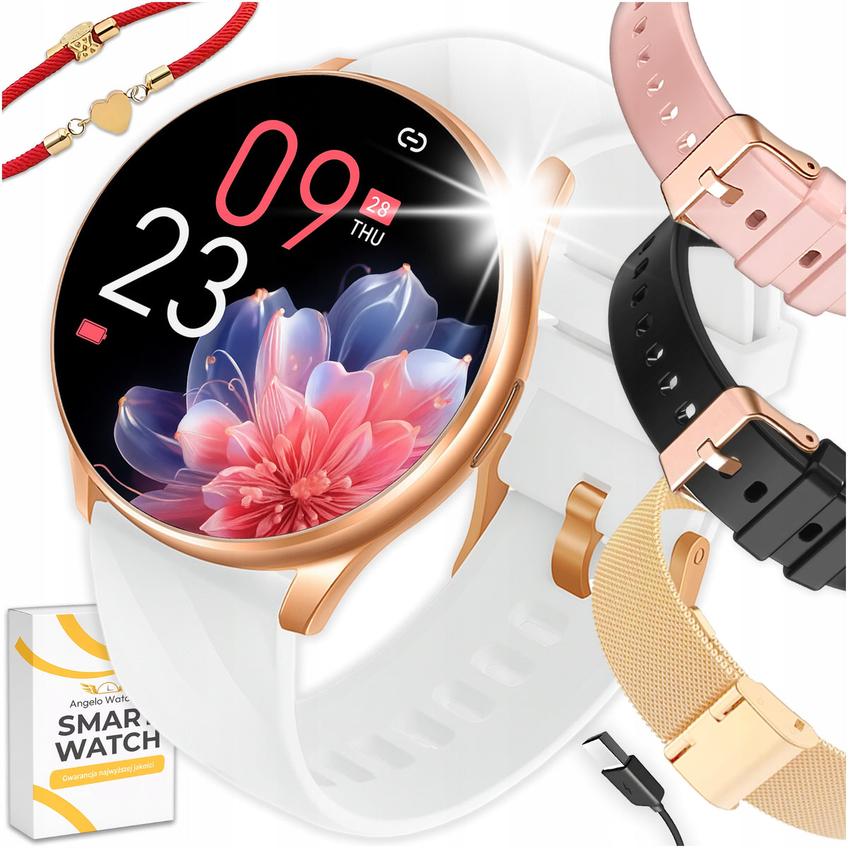 SMARTWATCH WOMEN'S WATCH MENU PL TALK NOTIFICATIONS PULSE SPORT 4 STRIPES