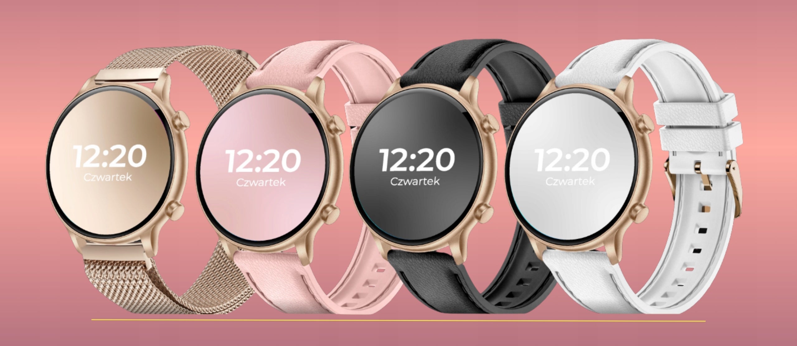 SMARTWATCH WOMEN'S WATCH MENU PL TALK SMS NOTIFICATIONS SPORT +4 STRIPES Packaging status original