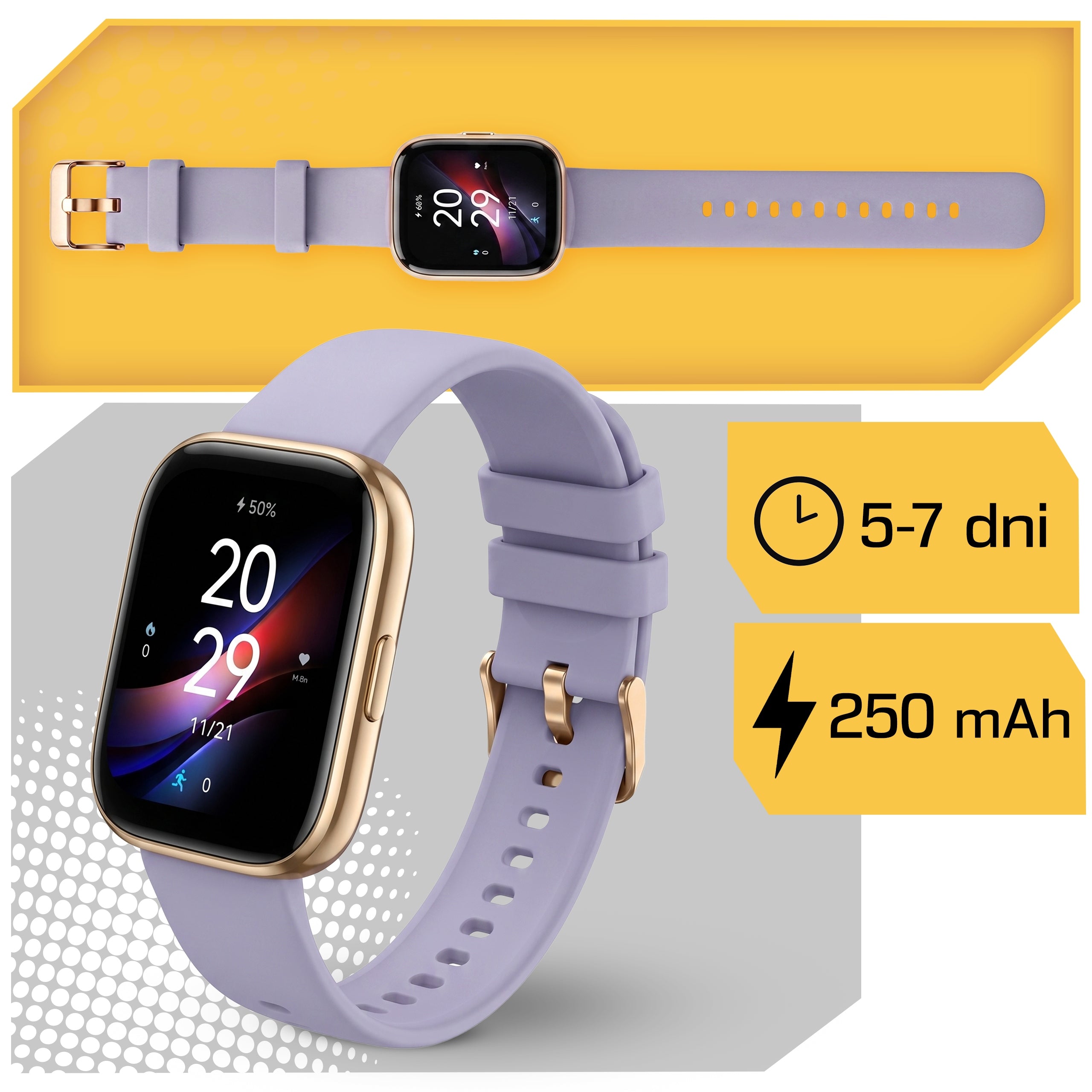 SMARTWATCH WOMEN'S WATCH NOTIFICATION PL MENU PRO FOR WOMAN LILAC Brand Lewer