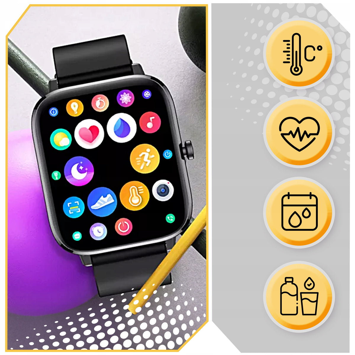 SMARTWATCH WOMEN'S WATCH NOTIFICATION PL MENU TALK PRO FOR WOMAN ROSES Packaging status original