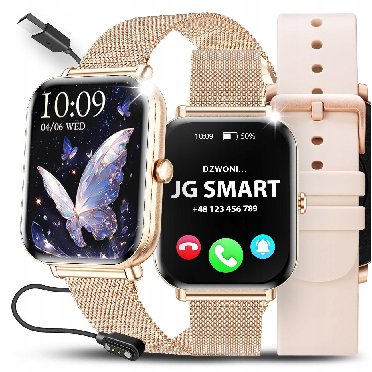 SMARTWATCH WOMEN'S WATCH PL MENU CALL NOTIFICATIONS SMART WATCH 2 STRIPES