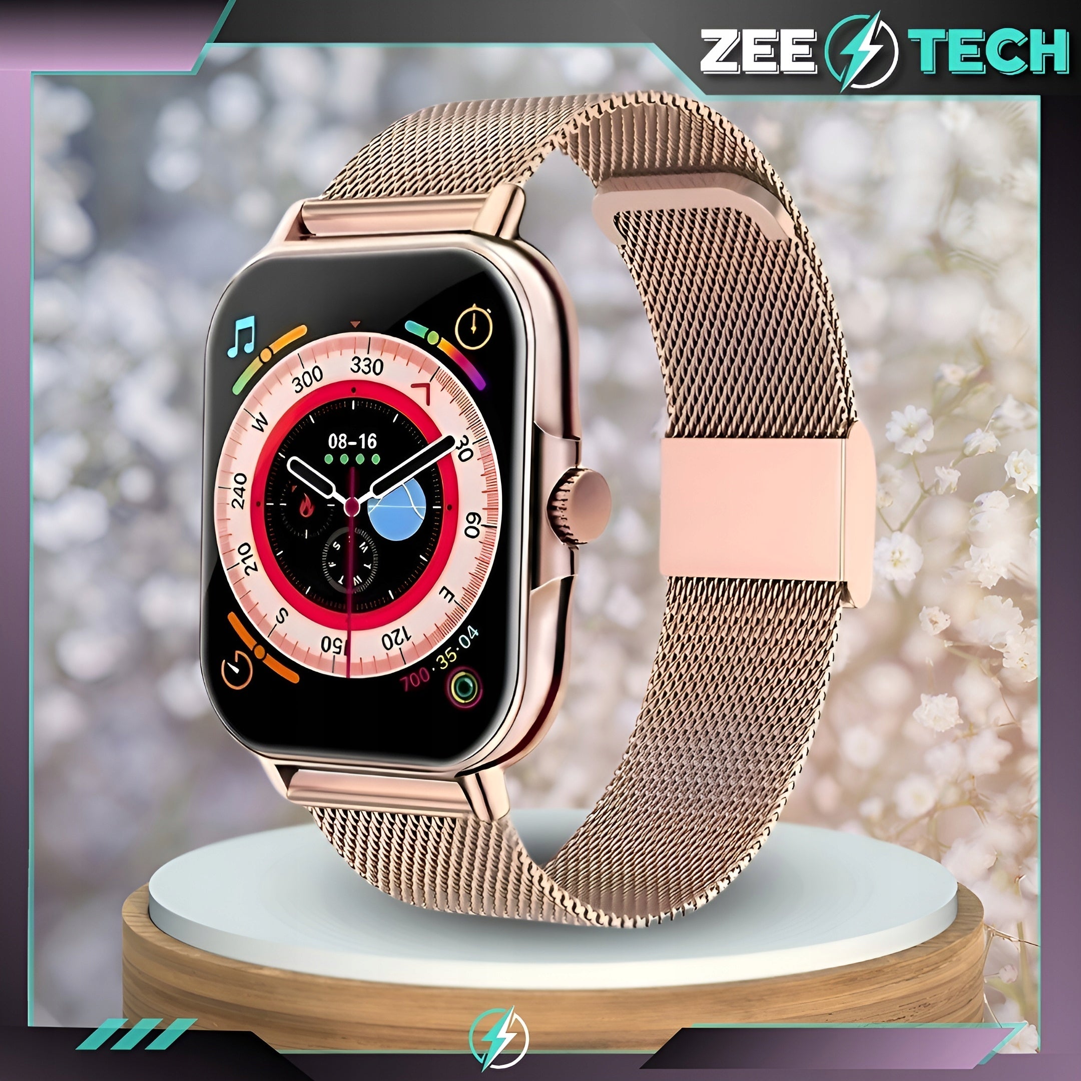 SMARTWATCH WOMEN'S WATCH POLISH ECG MENU PULSE SMART WATCH 4 STRIPES Packaging status original